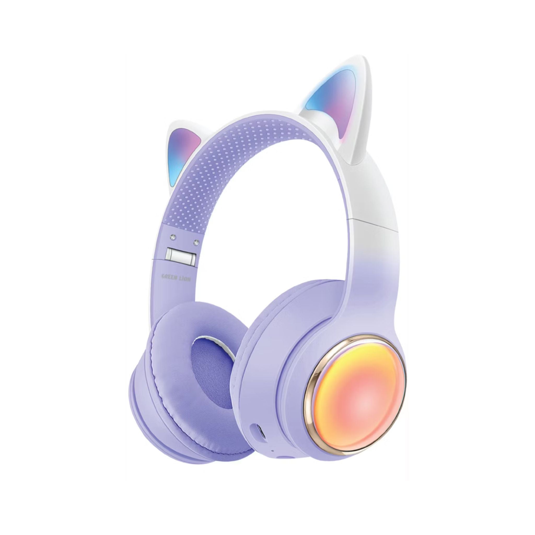 Green Lion GL-400 Kids Wireless Headphones with Light Effect & Flashing Modes, Up to 20 Hours Working Time, Bluetooth Version 5.3, Lightweight Design - Purple
