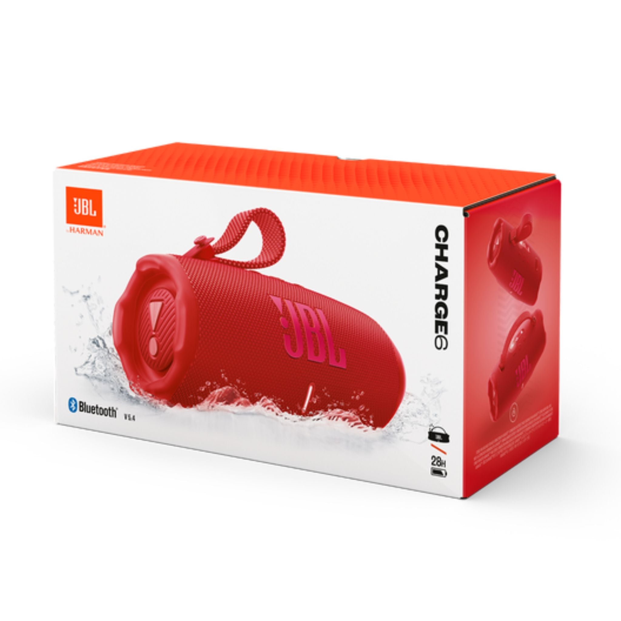 JBL Charge 6 - Portable Waterproof And Drop-Proof Bluetooth Speaker With Built-In Power Bank, Multi-Speaker Connection Via Auracast, Up To 28 Hours Playtime, Fast Charging, And Powerful Sound -Red
