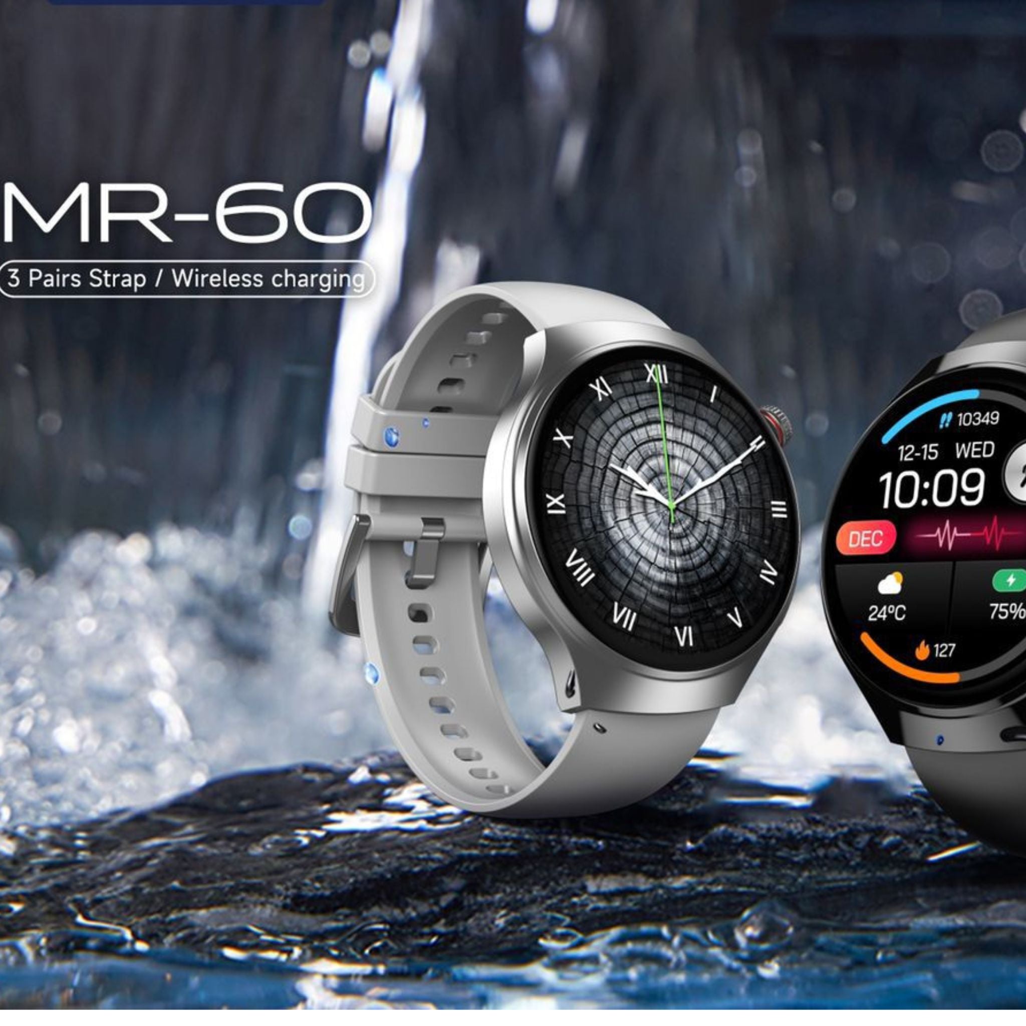 Modio MR-60 3 Paiirs Strap with Wireless Charging_Silver