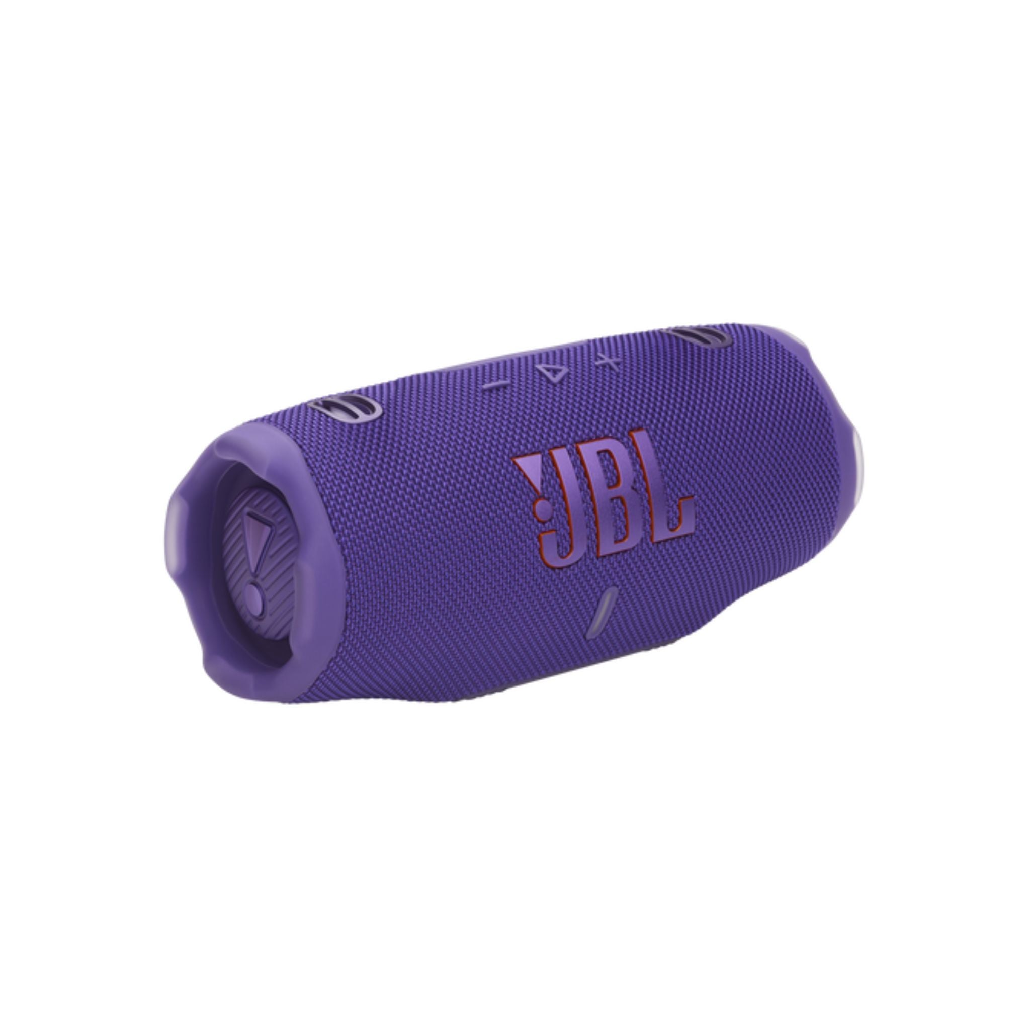 Purple JBL speaker on a white background
