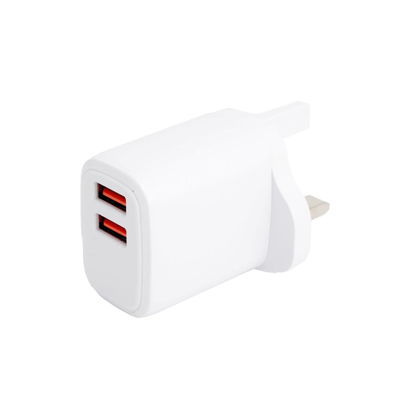 Recrsi Fast Charger for Smart Phones and Tablet PCS Other Mobile Devices with 2 USB_White