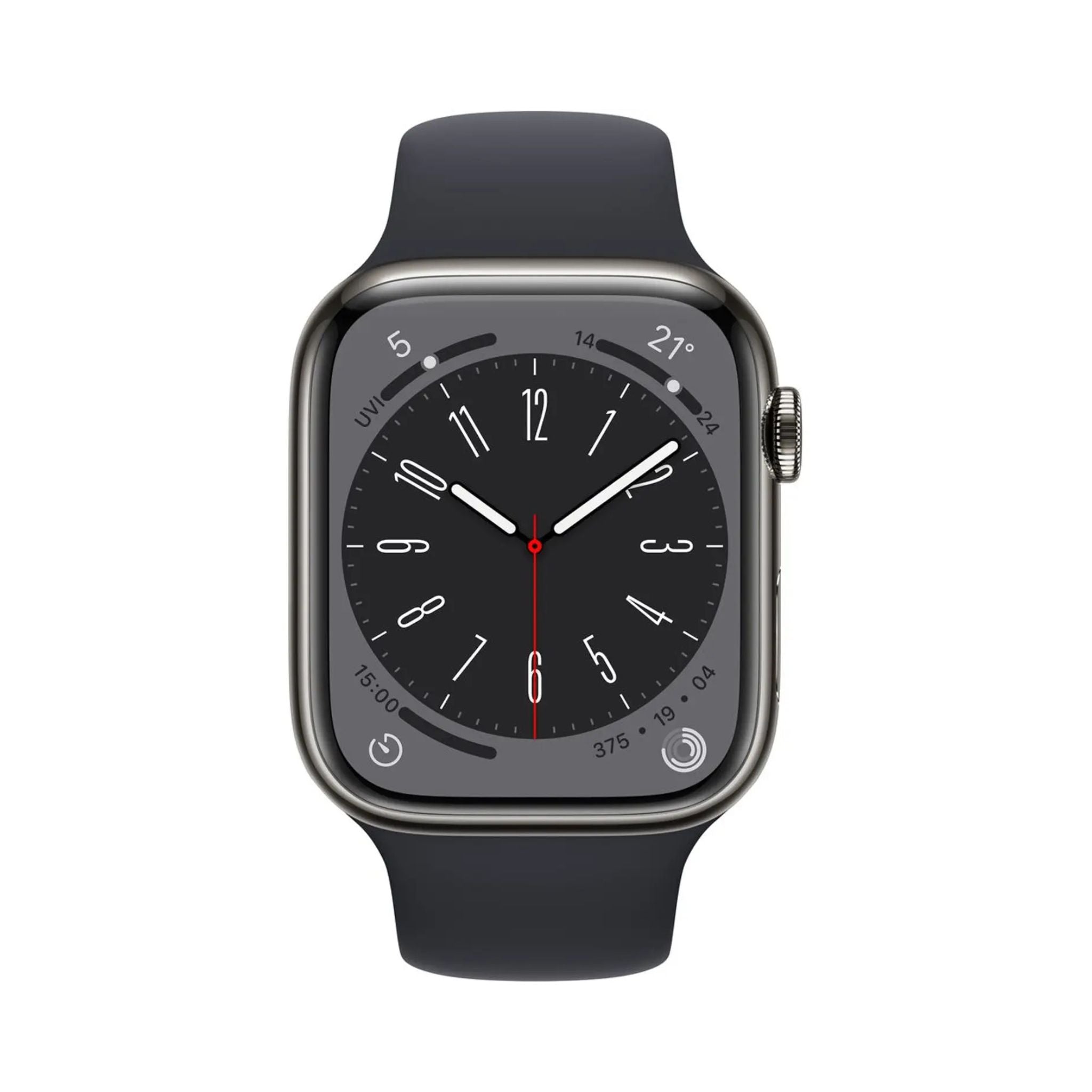 Apple Watch Series 8 GPS + Cellular 41mm Graphite Stainless Steel Case With Midnight Sport Band