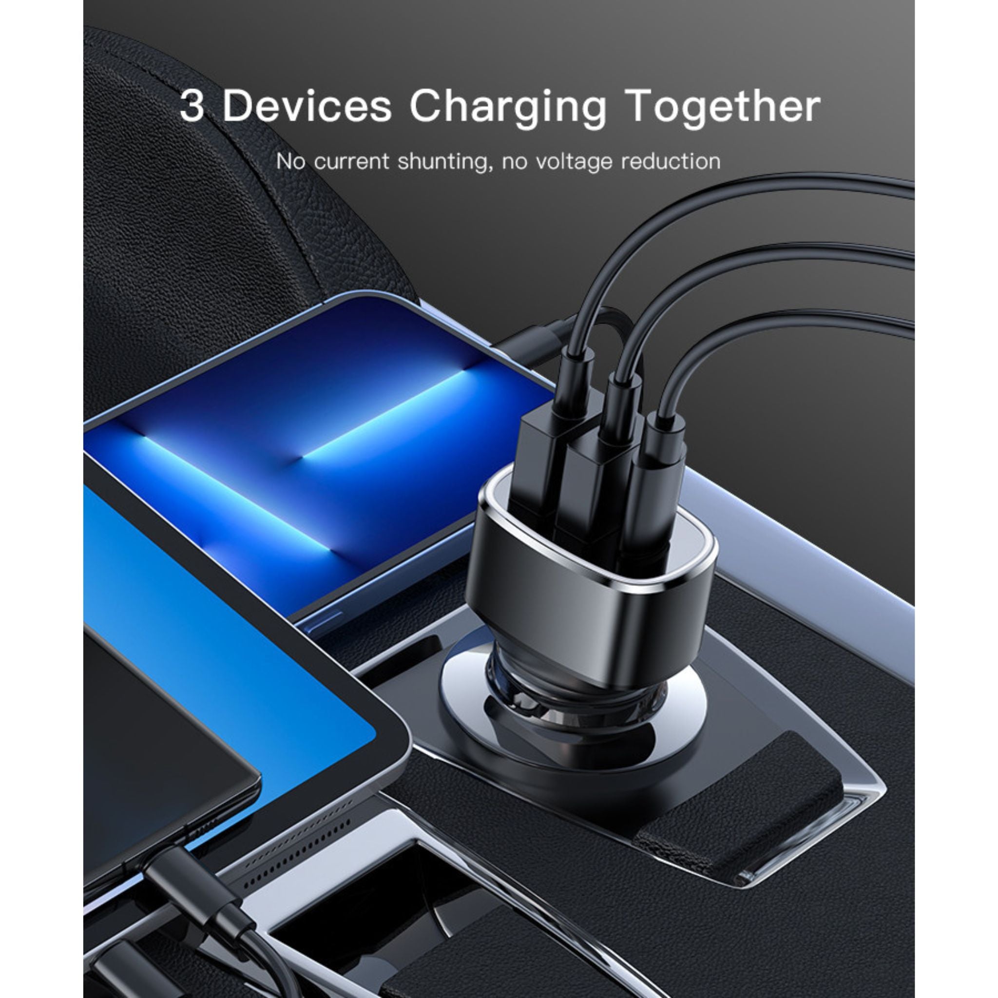 Yesido Y47 3 Ports USB And Type-C PD 25W Total 49W Multifunction Car Charger
