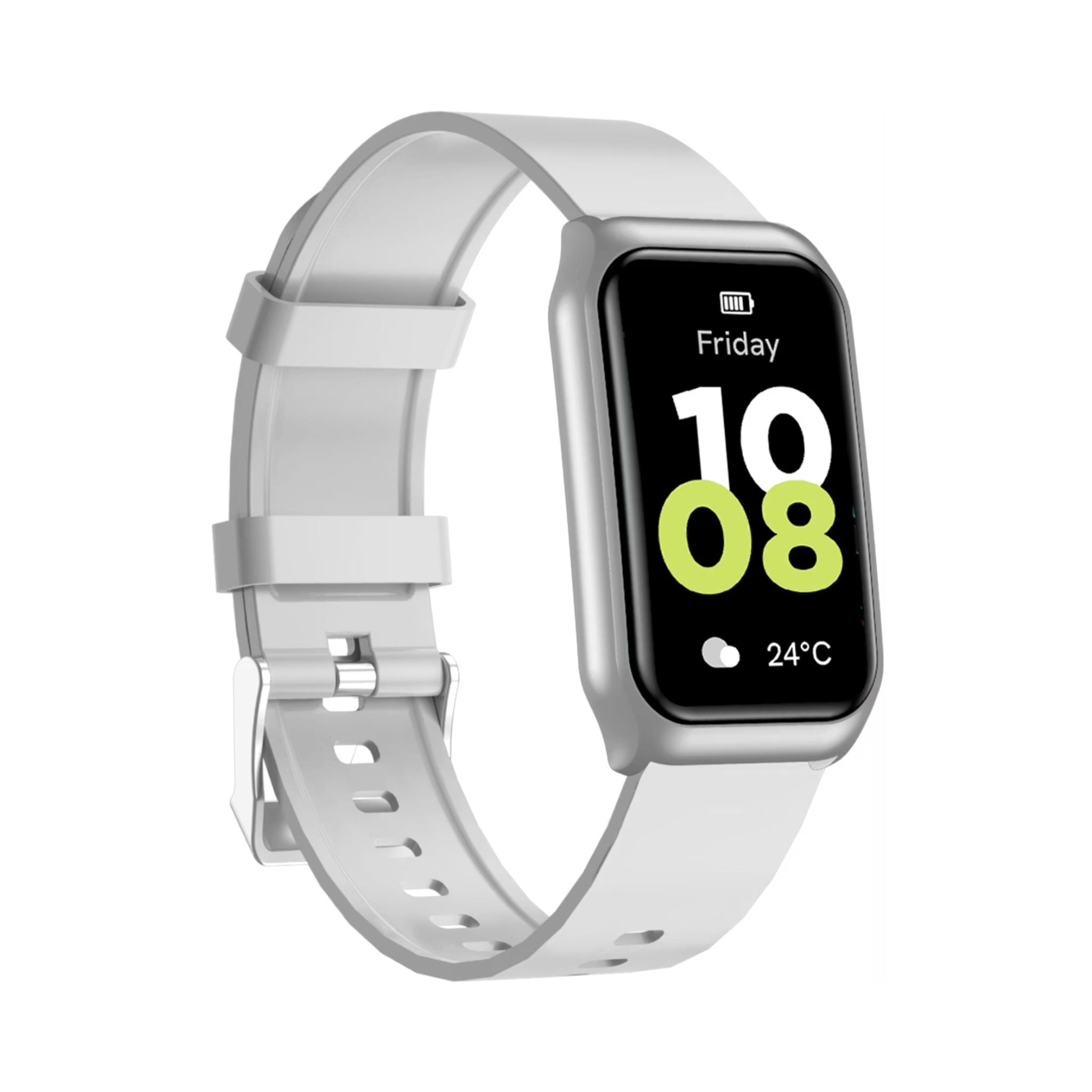 Green Lion Track Fit Smartwatch 1.45” TFT IPS Display, Bluetooth 5.2, Magnetic Charging, 3–5 Days Battery Life, IP65 Water Resistant, Health & Fitness Tracking, Sport Modes, Flashlight, Bluetooth Calling-Silver