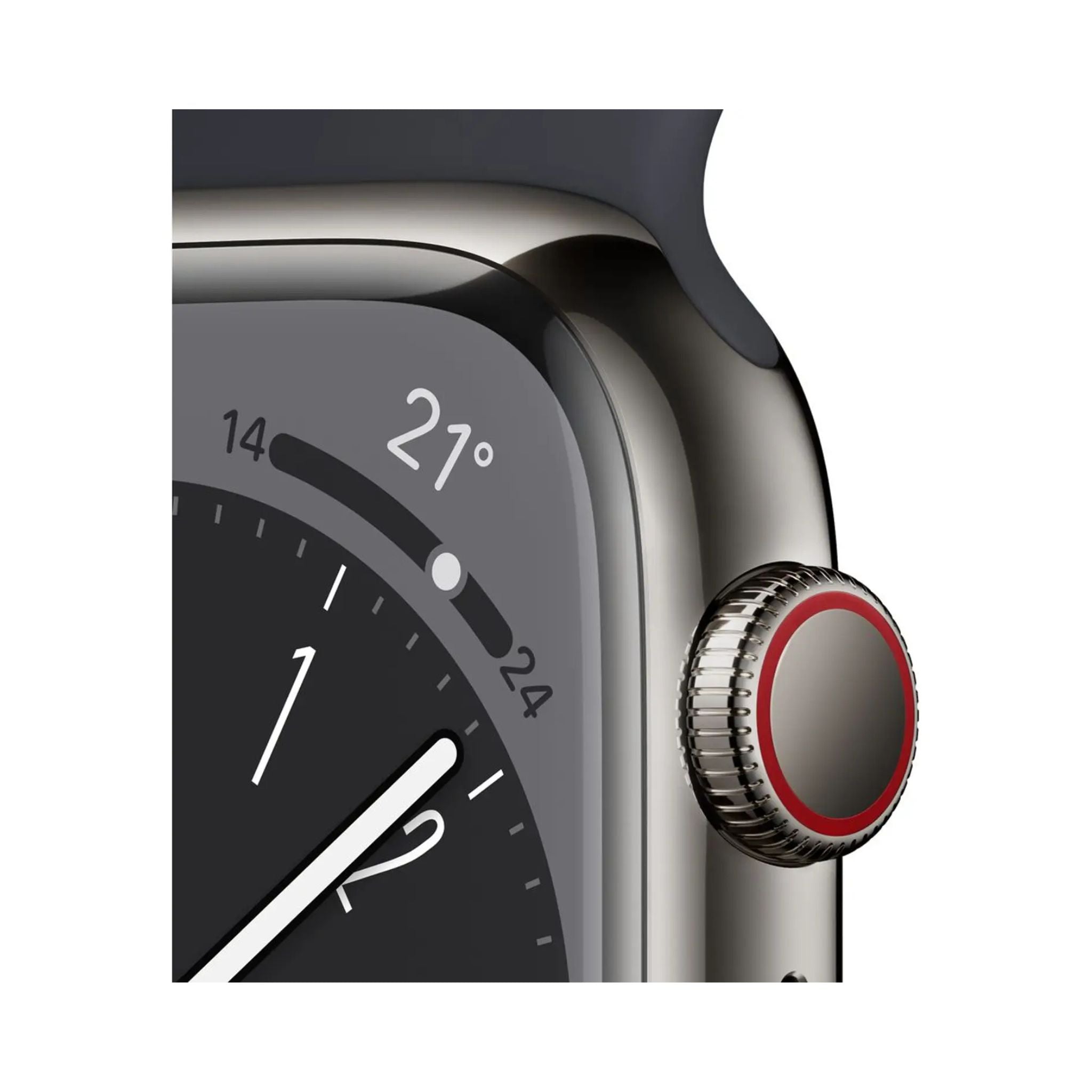 Apple Watch Series 8 GPS + Cellular 41mm Graphite Stainless Steel Case With Midnight Sport Band