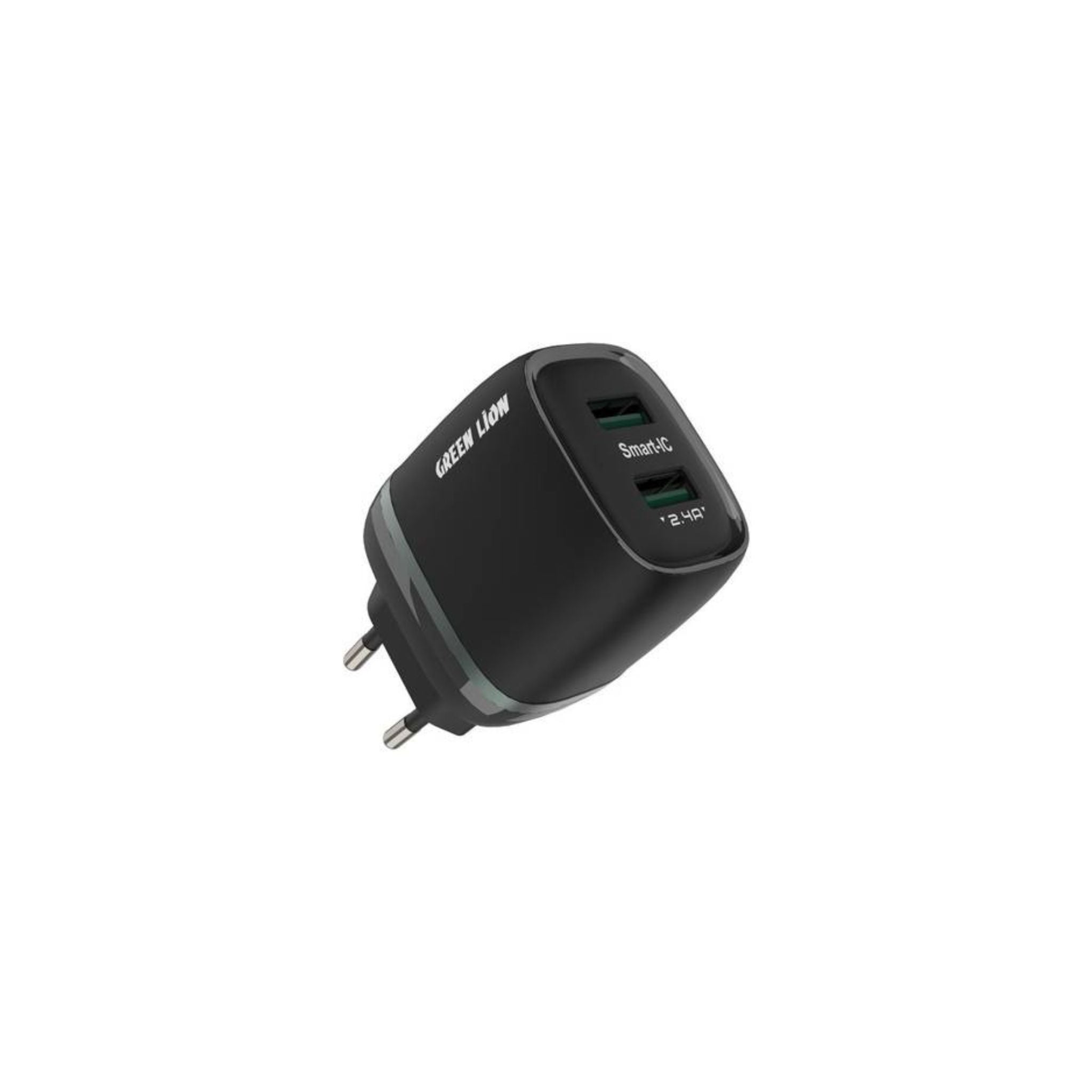 Green Lion 2Usb 2.4A Chargers+Usb-Tc Cable 1M Eu Plug Dark Green