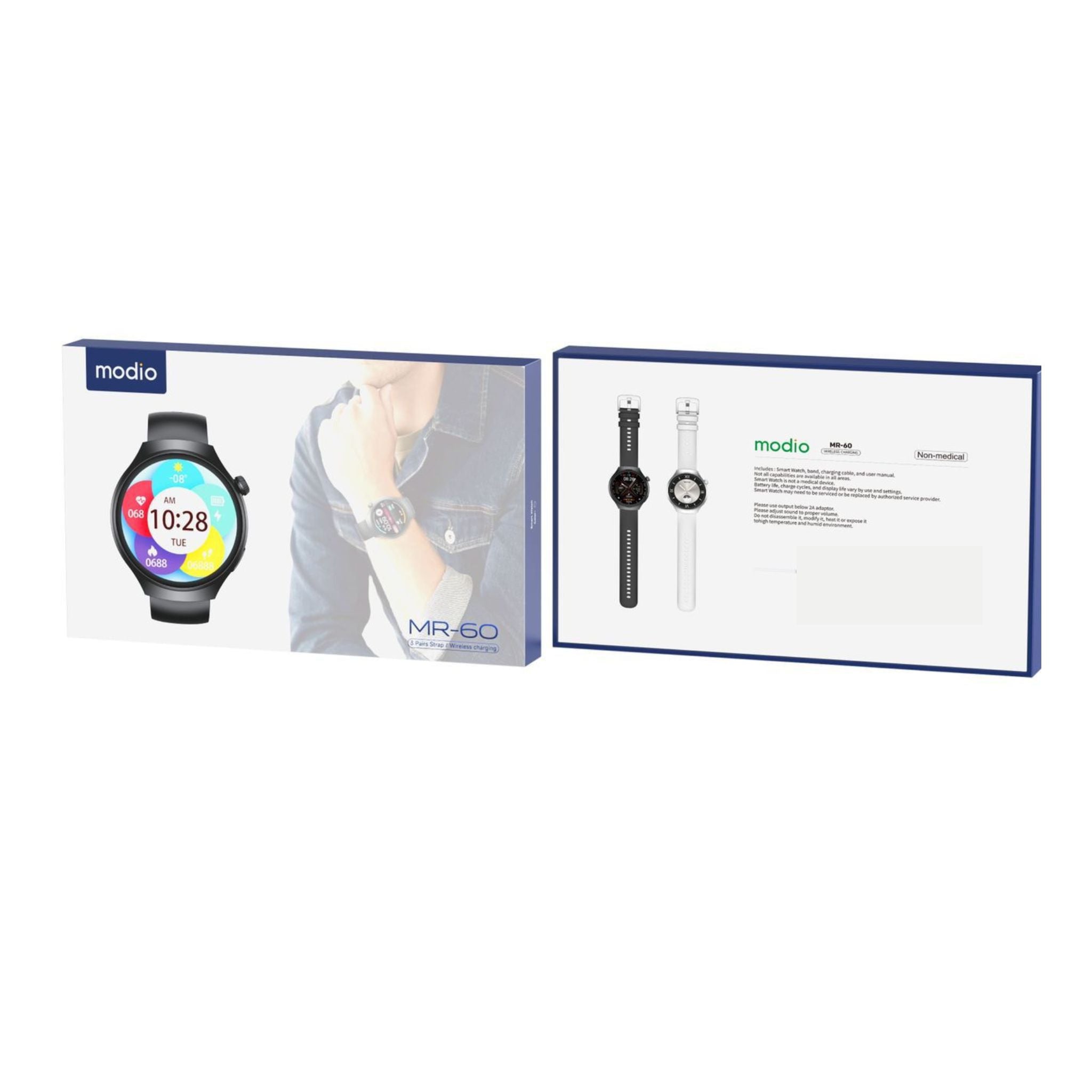 Modio MR-60 3 Paiirs Strap with Wireless Charging_Silver