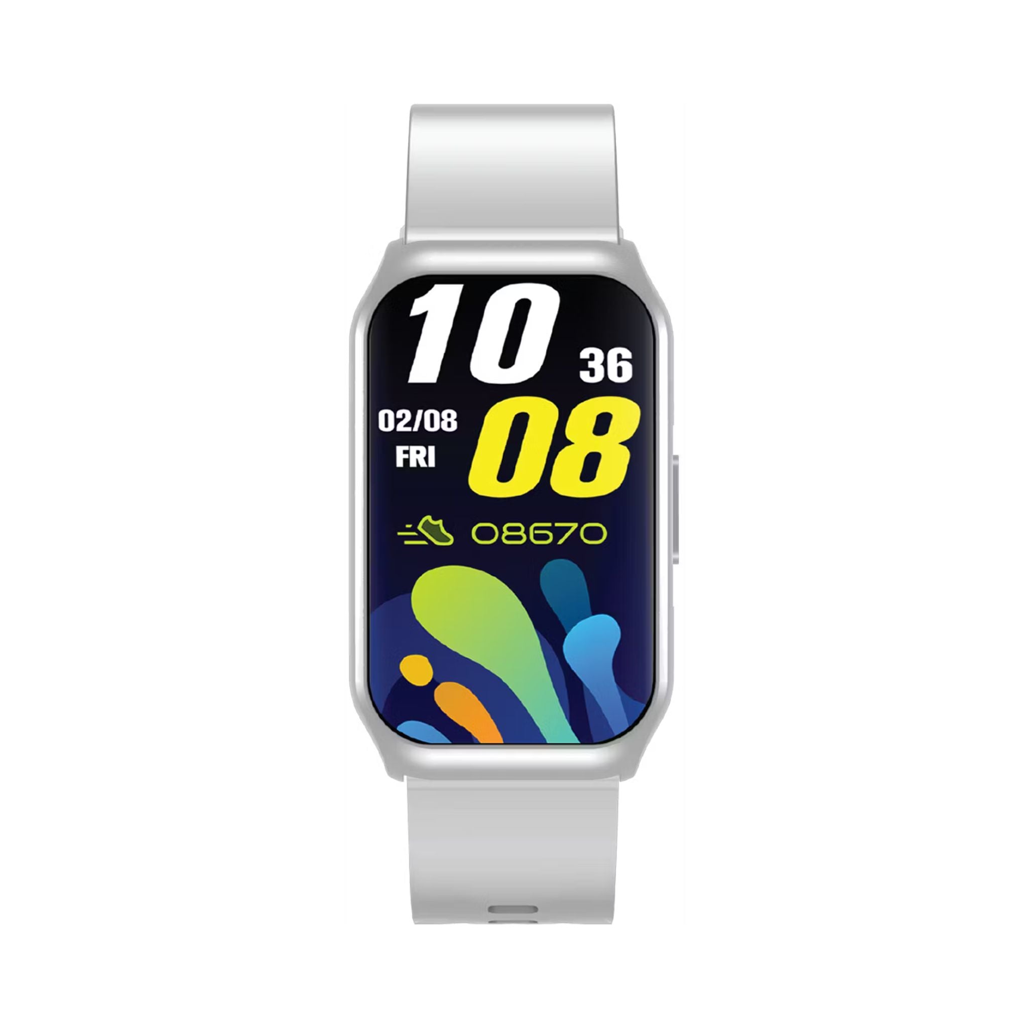 Green Lion Track Fit Smartwatch 1.45” TFT IPS Display, Bluetooth 5.2, Magnetic Charging, 3–5 Days Battery Life, IP65 Water Resistant, Health & Fitness Tracking, Sport Modes, Flashlight, Bluetooth Calling-Silver