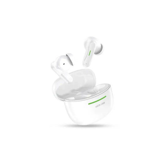 GREEN LION Cairo Wireless Earbuds with ENC & TWS Technology, Hands-Free Calls, Multi-Function Touch, 4 Hours Playing Time, Type-C Charging Port - White