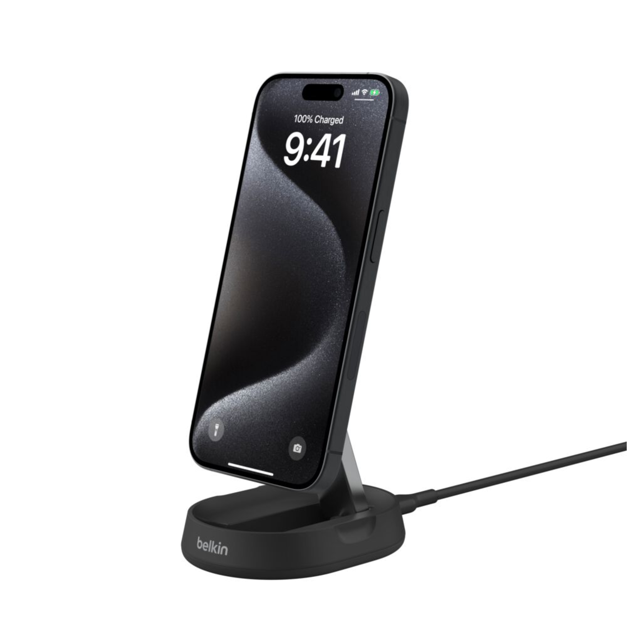 Belkin Magnetic Wireless Charger, (Power Supply Included) Magnetic Wireless Charging Stand, Compatible with MagSafe for iPhone 12, 12 Pro, 12 Pro Max, 12 Mini - Black