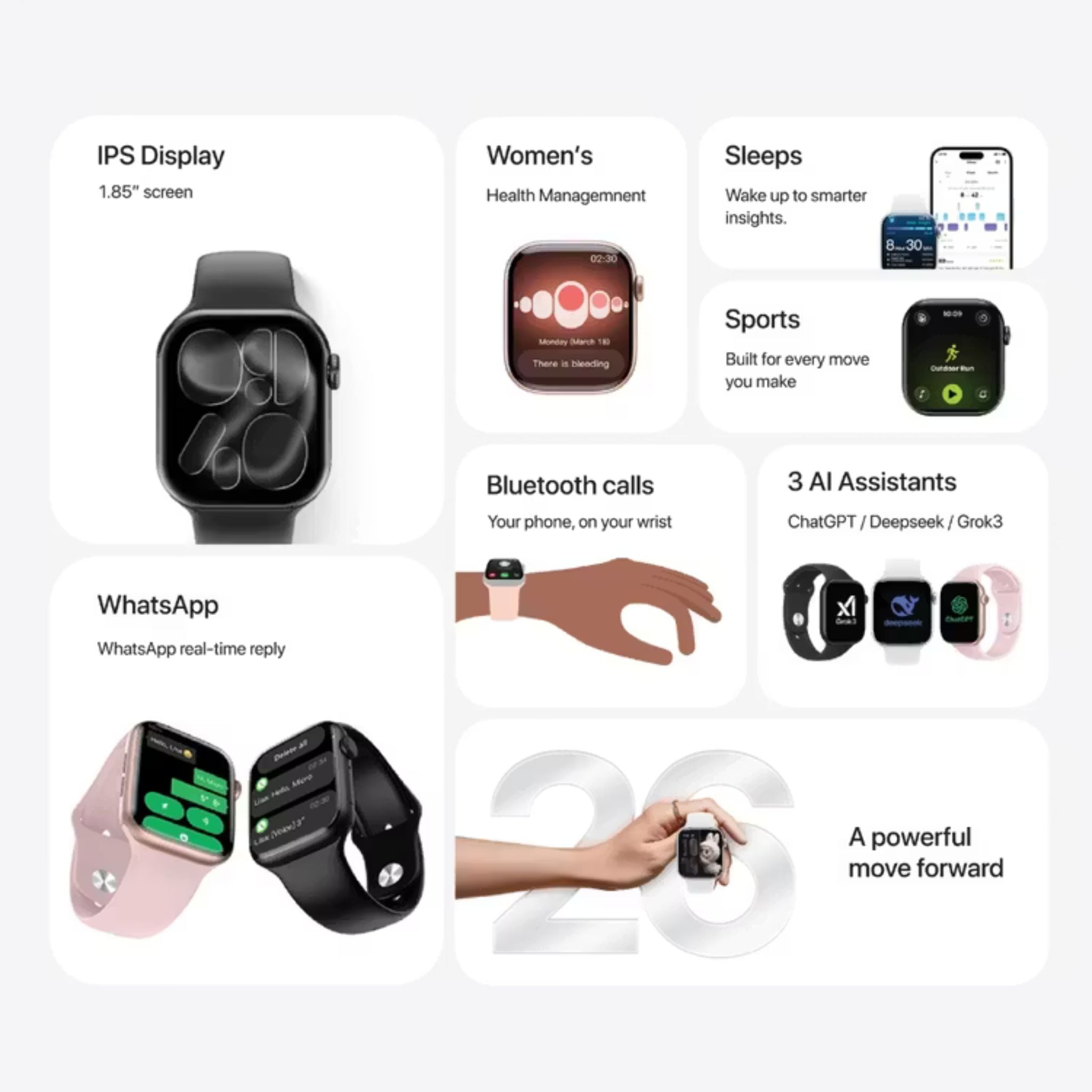 Green Lion Communicate 42mm Smartwatch, 1.85” AMOLED Display, 190mAh Battery, 1GB Flash Storage, IP68 Waterproof, Bluetooth 3.0+5.4, Wireless Charging, Always-On Display, 500+ Watch Faces, 2–3 Days Use, 10-Day Standby - Gold