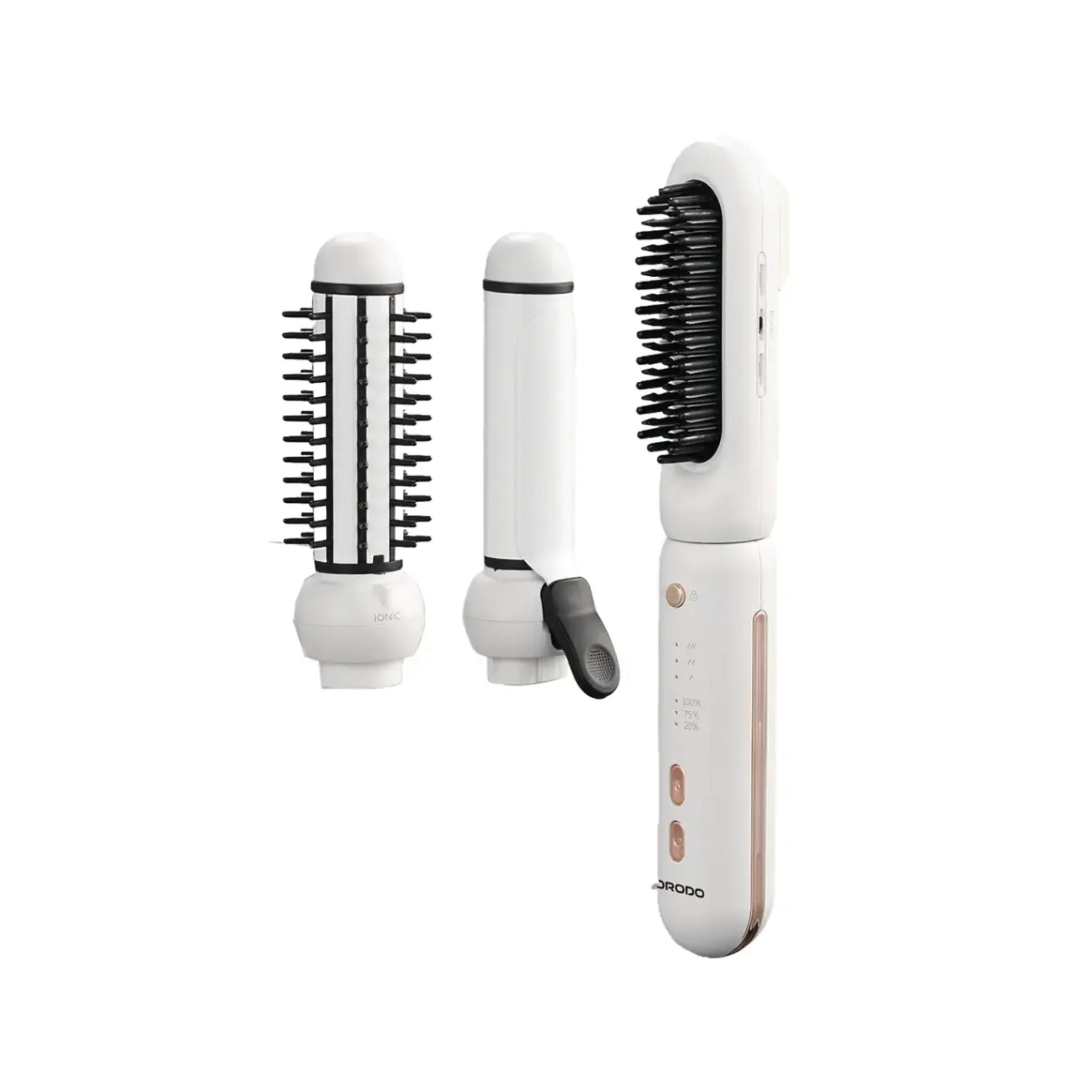 Porodo 3-In-1 Cordless Hair Styling Tool Hair Straightener & Curling Iron - White