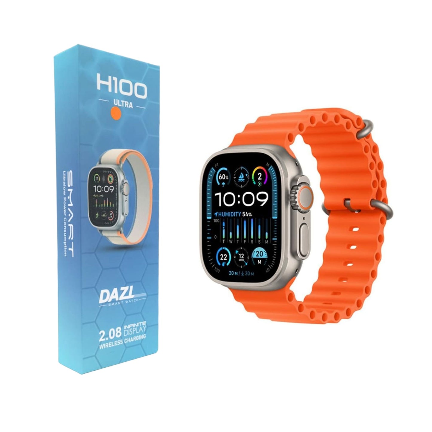 Premium SmartWatches for Men and Women with Bluetooth Call 1.96"Full Touch_Orange