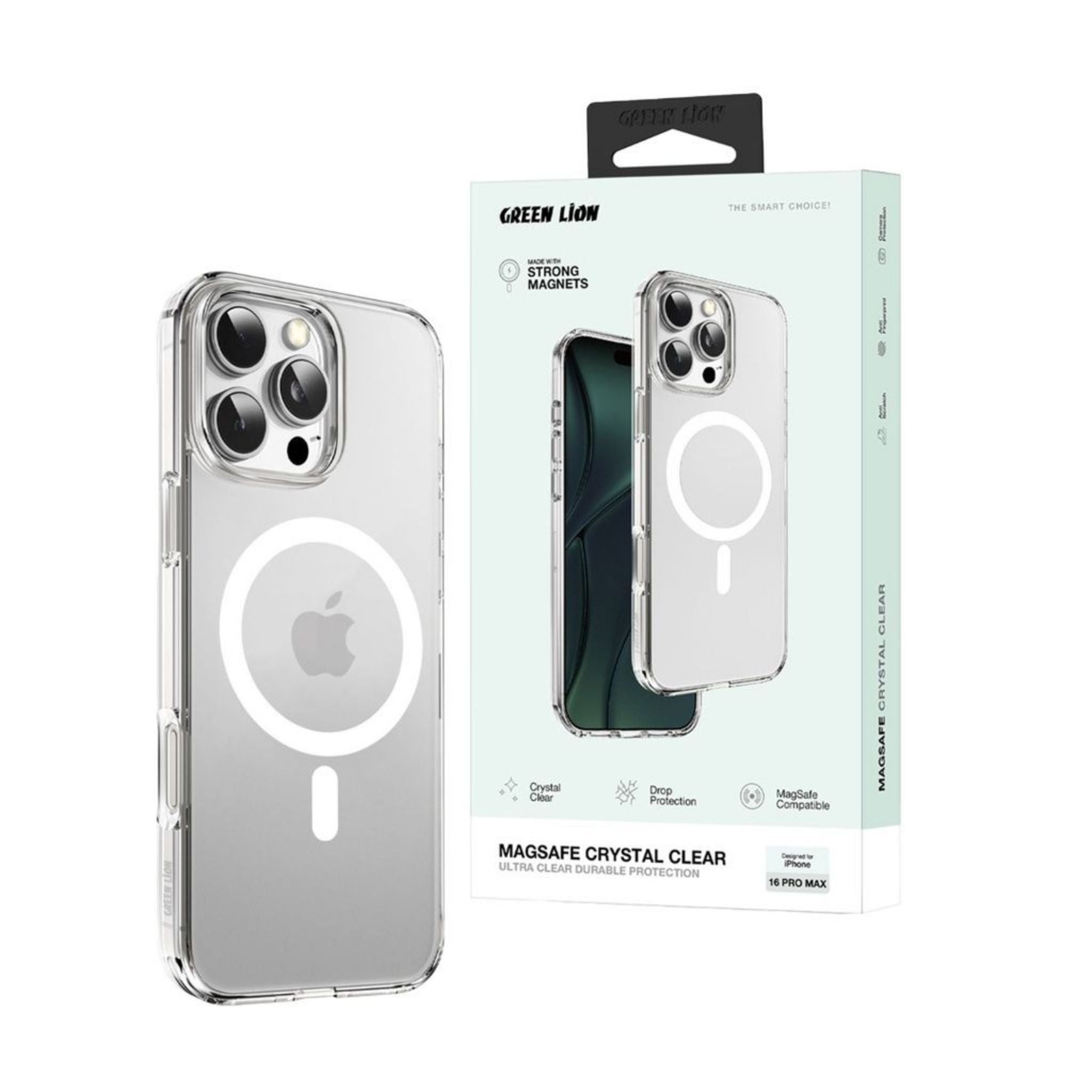 Green Lion MagSafe Crystal Clear for iPhone 16 Pro Max - Clear