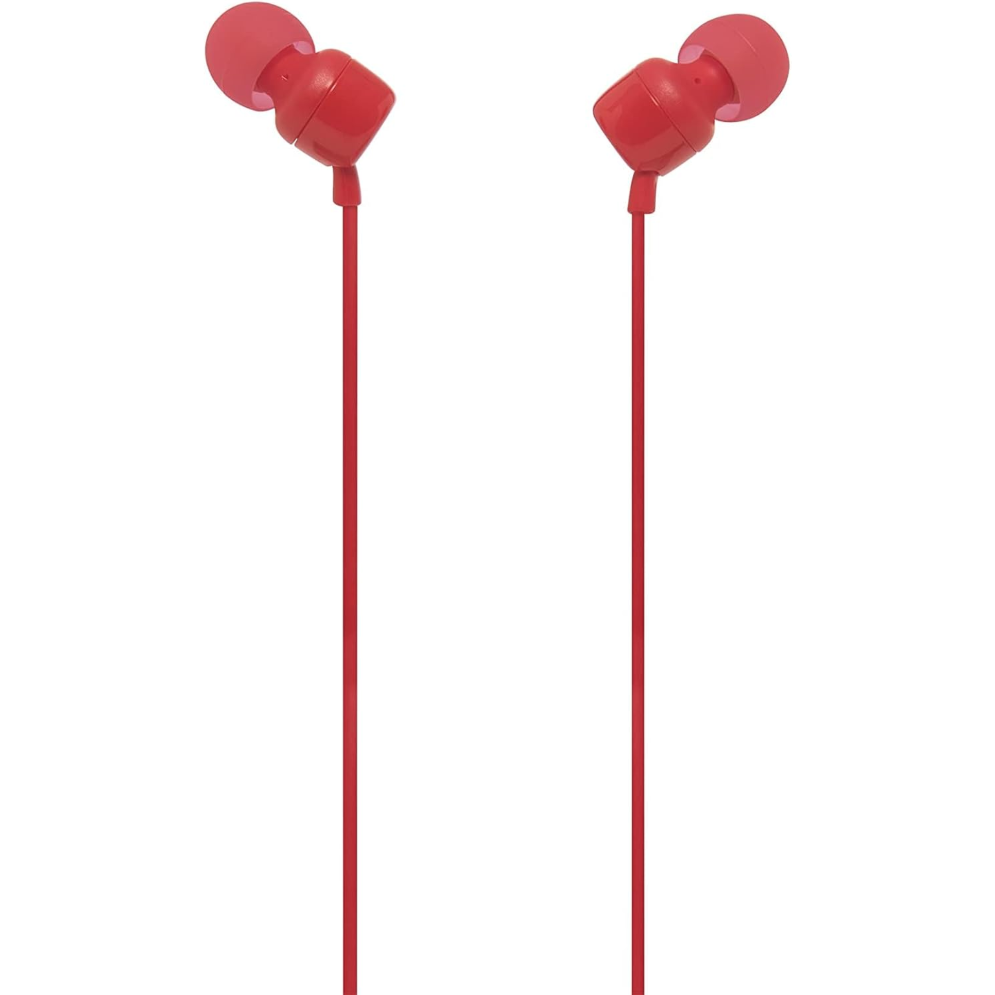 JBL T110 Wired Universal In-Ear Headphones, 6 Hours Battery Life, 2 Hours of Charging Time, Anti-Tangle Design - Red