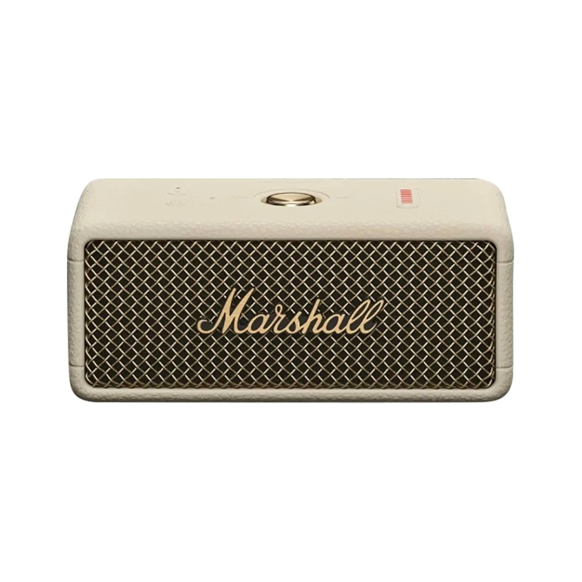 Marshall speaker with grid design on a white background