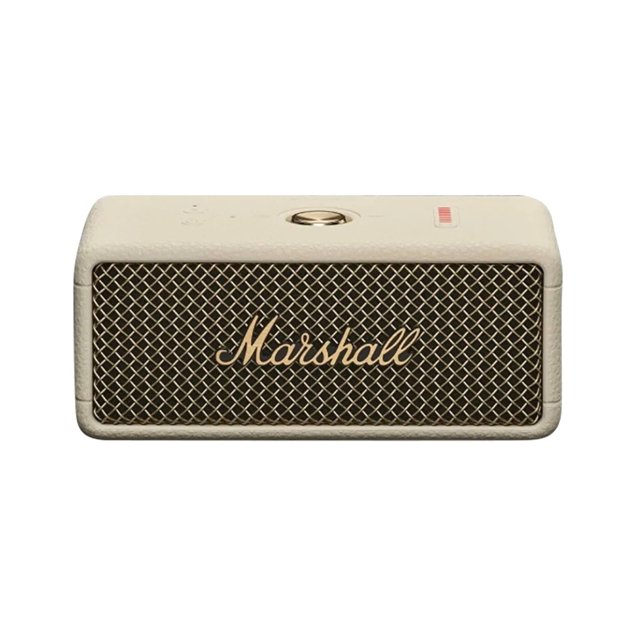 Marshall speaker with grid design on a white background