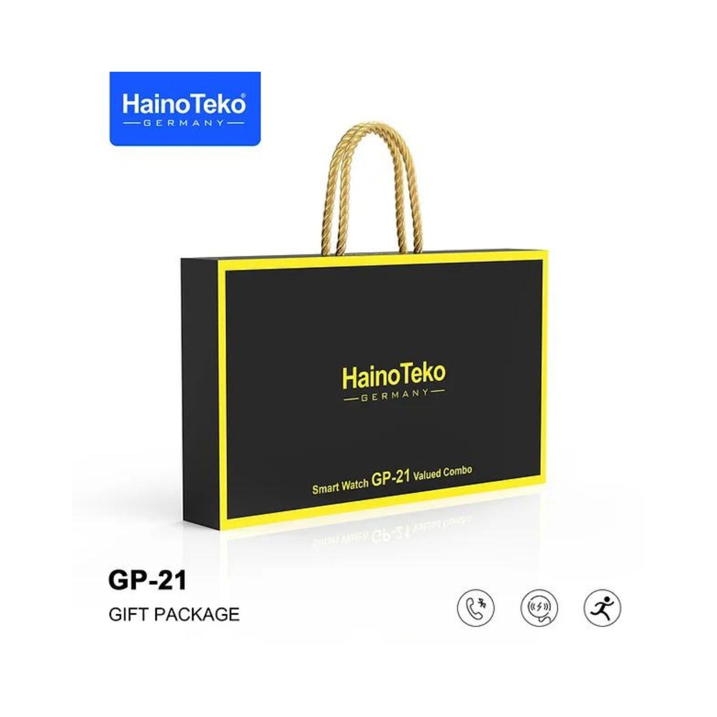 Top Tier Haino Teko Gift Set Smartwatch For Men (GP-21),Black