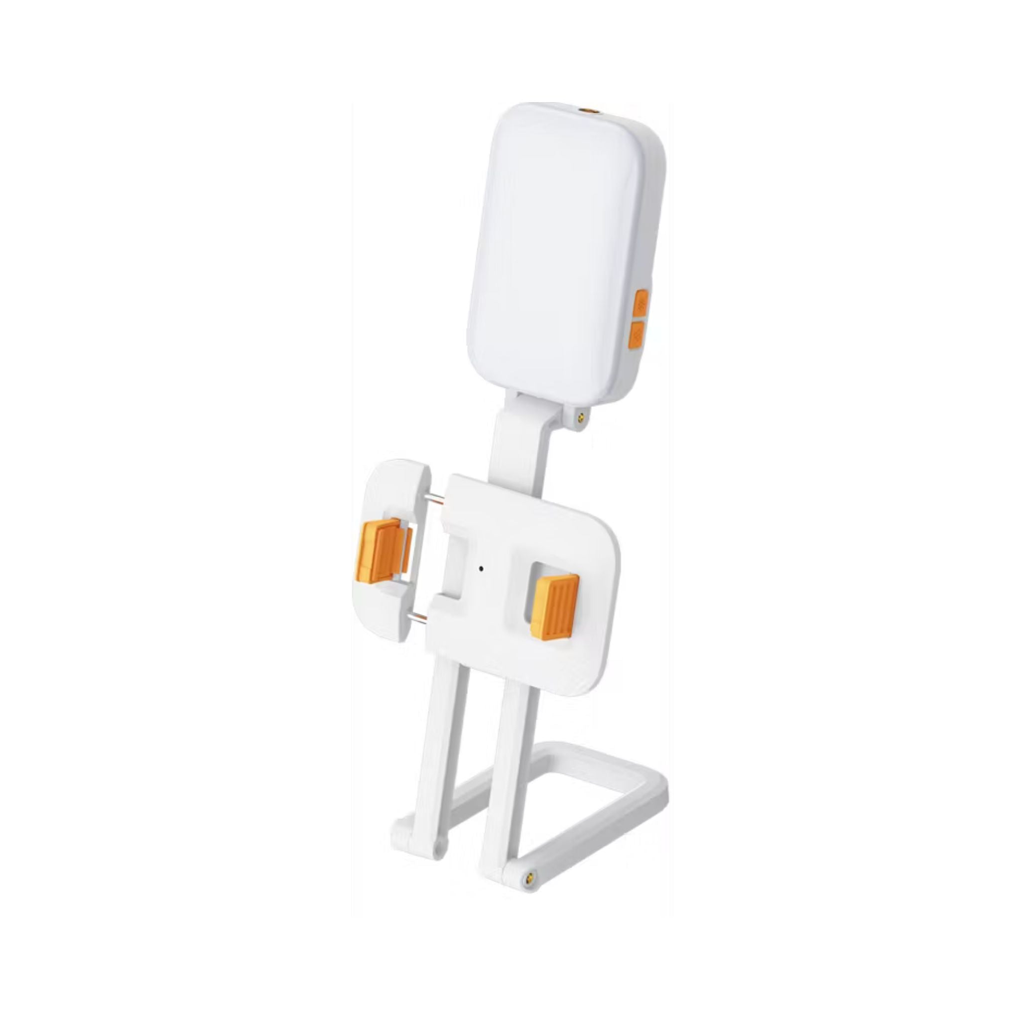 Porodo Lifestyle Phone Stand Fill Light, Lightweight & Compact Design, Up to 8 Hours Working Time, 3 Color Temperatures, Dynamic RGB Lights, Folding Design - White