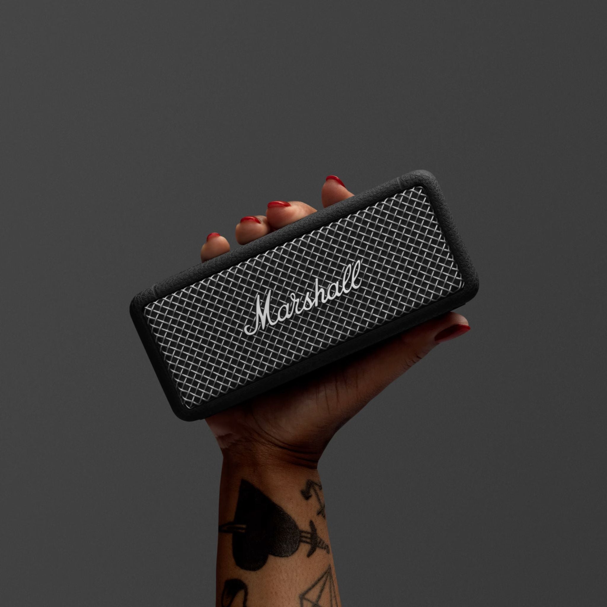 Marshall Emberton II Portable Bluetooth Speaker, Water Resistant Wireless Speaker Portable Speaker with 30+ Hours of Playtime - Black & Steel