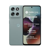 Moto G56 smartphone showing front and back on a white background