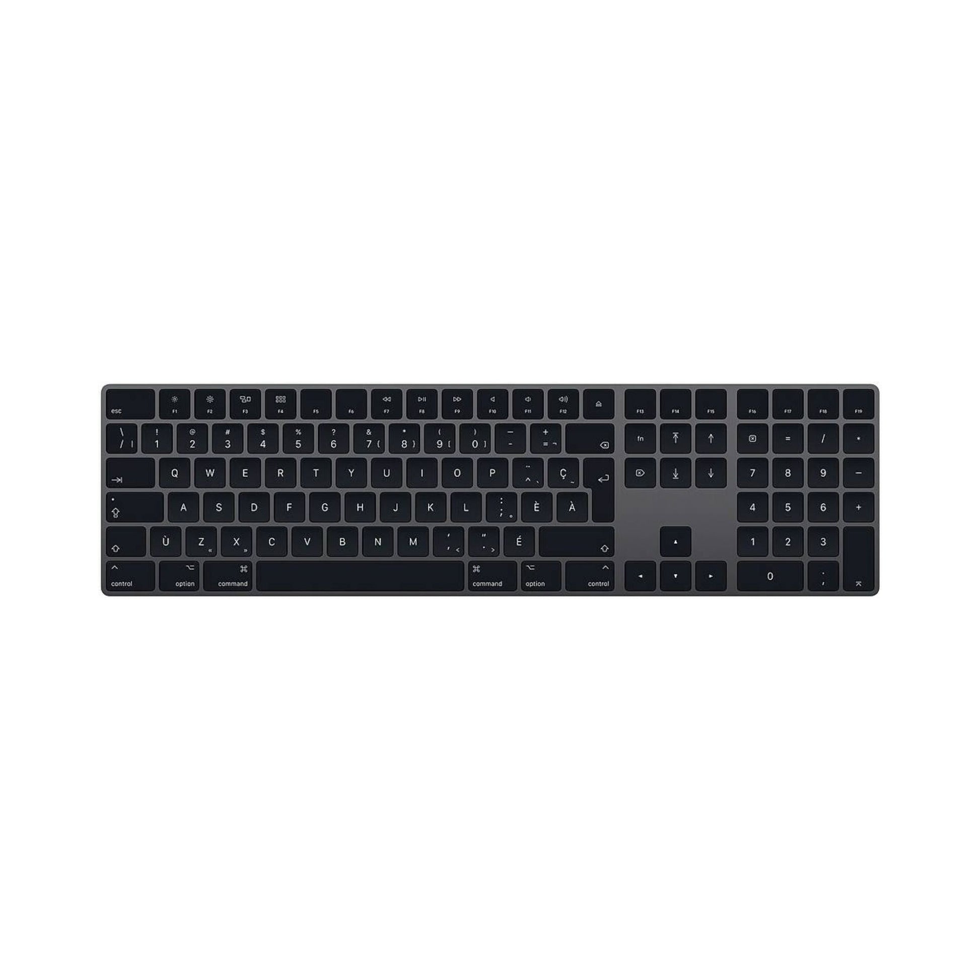 Black keyboard on a white background
