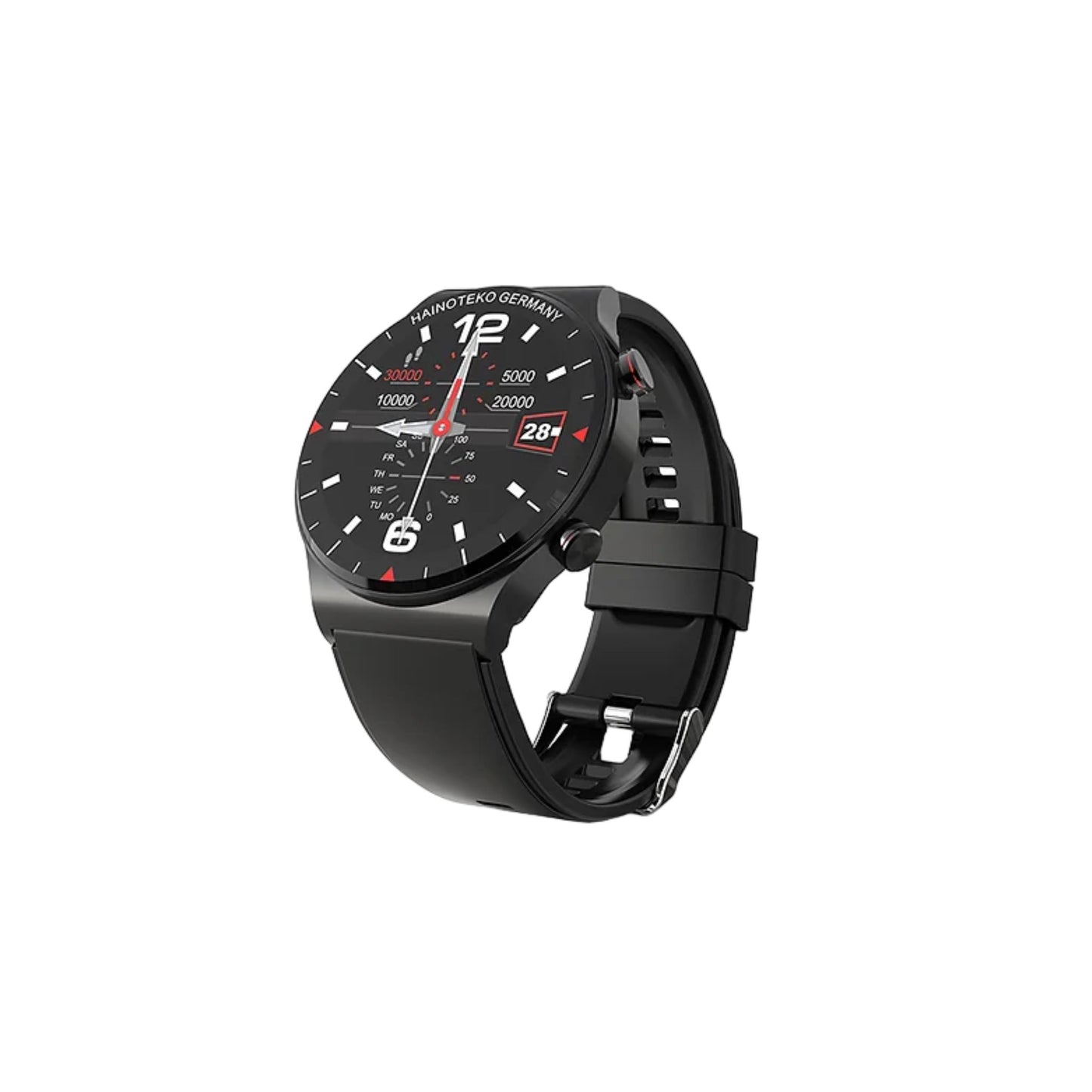 Premium Haino Teko Germany Smartwatch C5_Round Shaped_Interchangeable Strap_Black