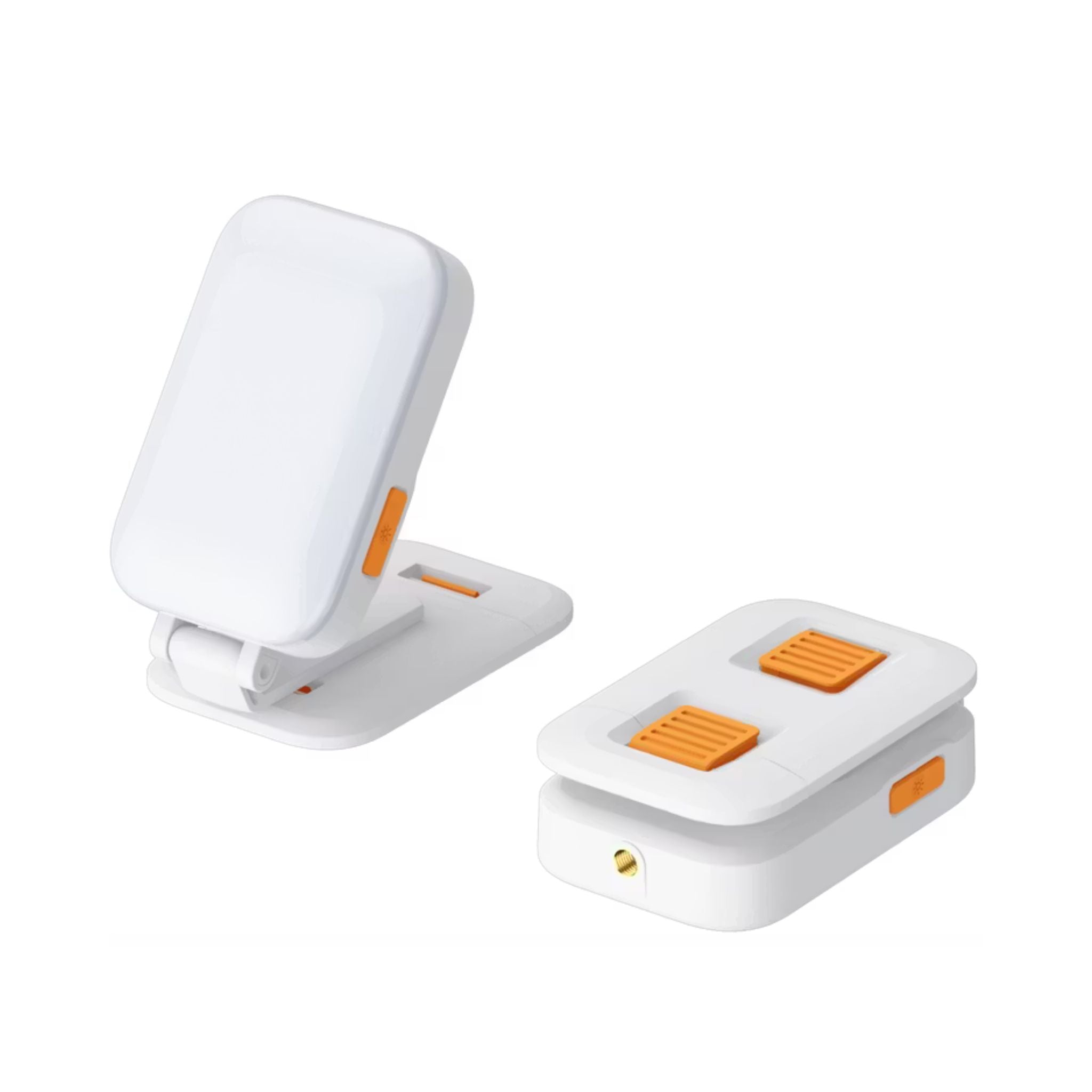 Porodo Lifestyle Phone Stand Fill Light, Lightweight & Compact Design, Up to 8 Hours Working Time, 3 Color Temperatures, Dynamic RGB Lights, Folding Design - White