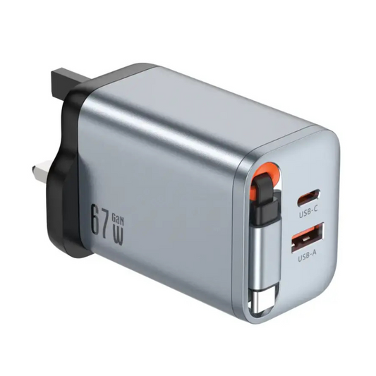 Green Lion GaNPremium UK Plug PD 67W - Gray