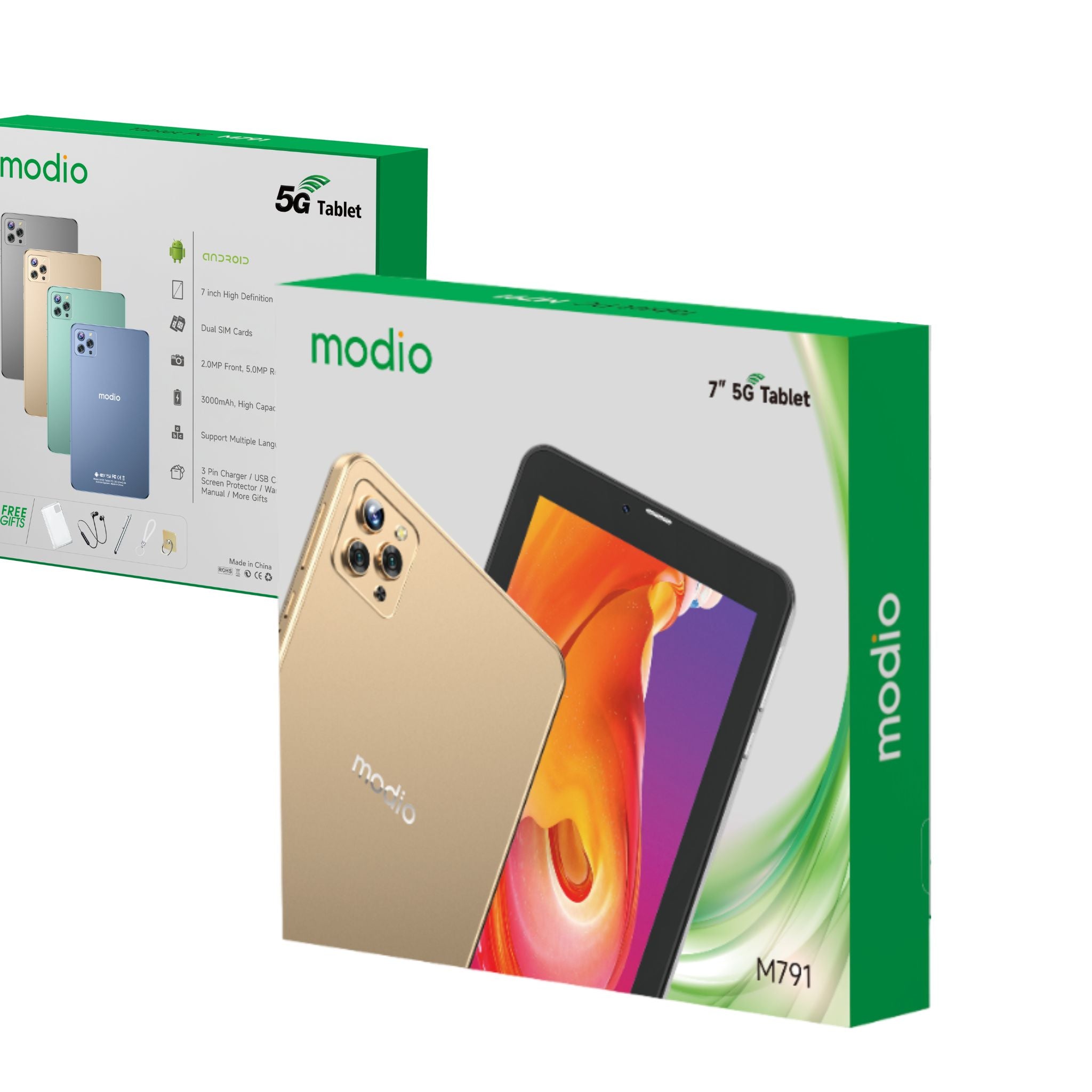 Modio M791 (4GB RAM +128GB)  7" 5G Tablet PC-Blue