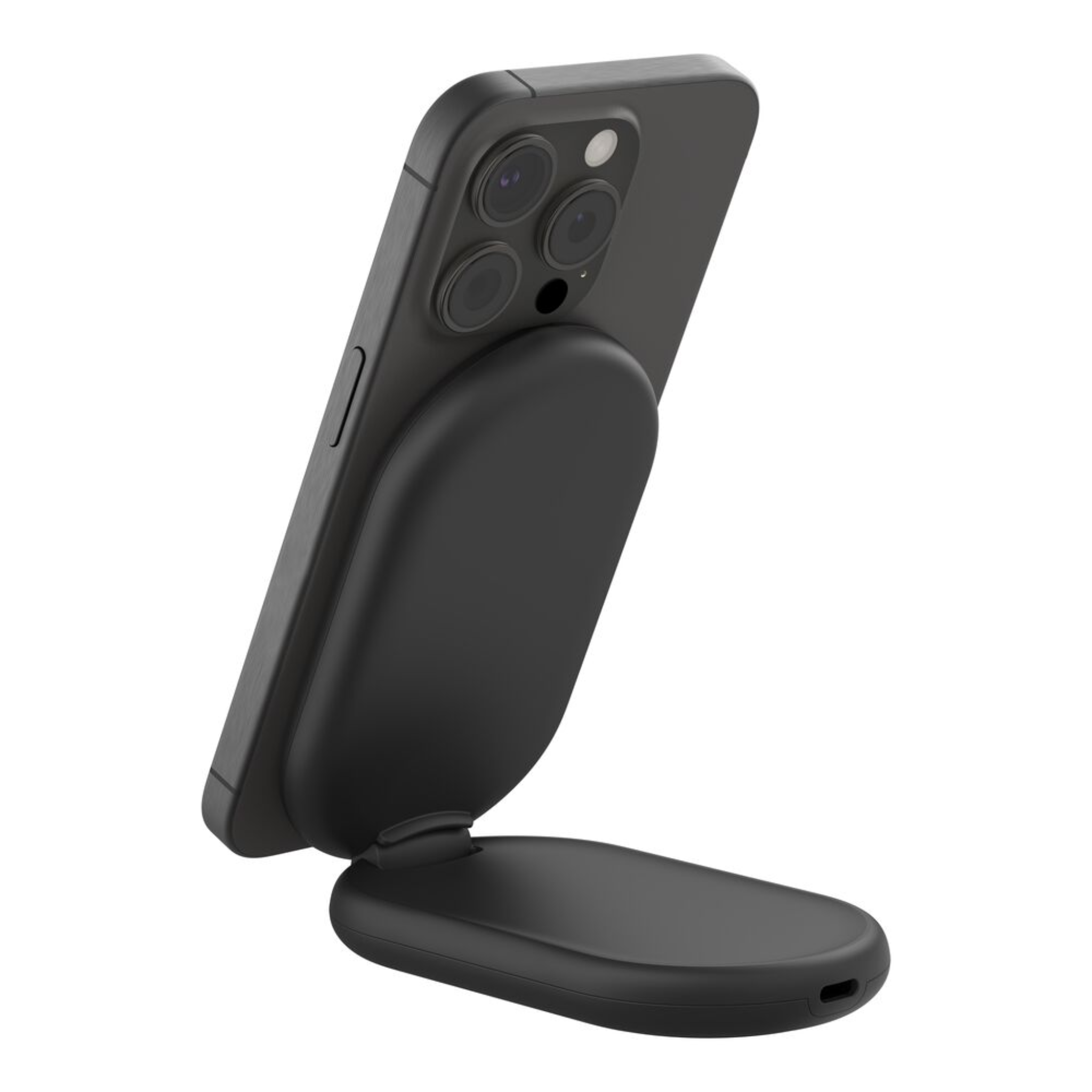 Belkin Magnetic Wireless Charger, (Power Supply Included) Magnetic Wireless Charging Stand, Compatible with MagSafe for iPhone 12, 12 Pro, 12 Pro Max, 12 Mini - Black
