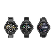 Haino Teko Germany RW56 Round Shape AMOLED Display Smart Watch With 3 Pair Straps And Wireless Charger Designed For Mens And Boys-Black