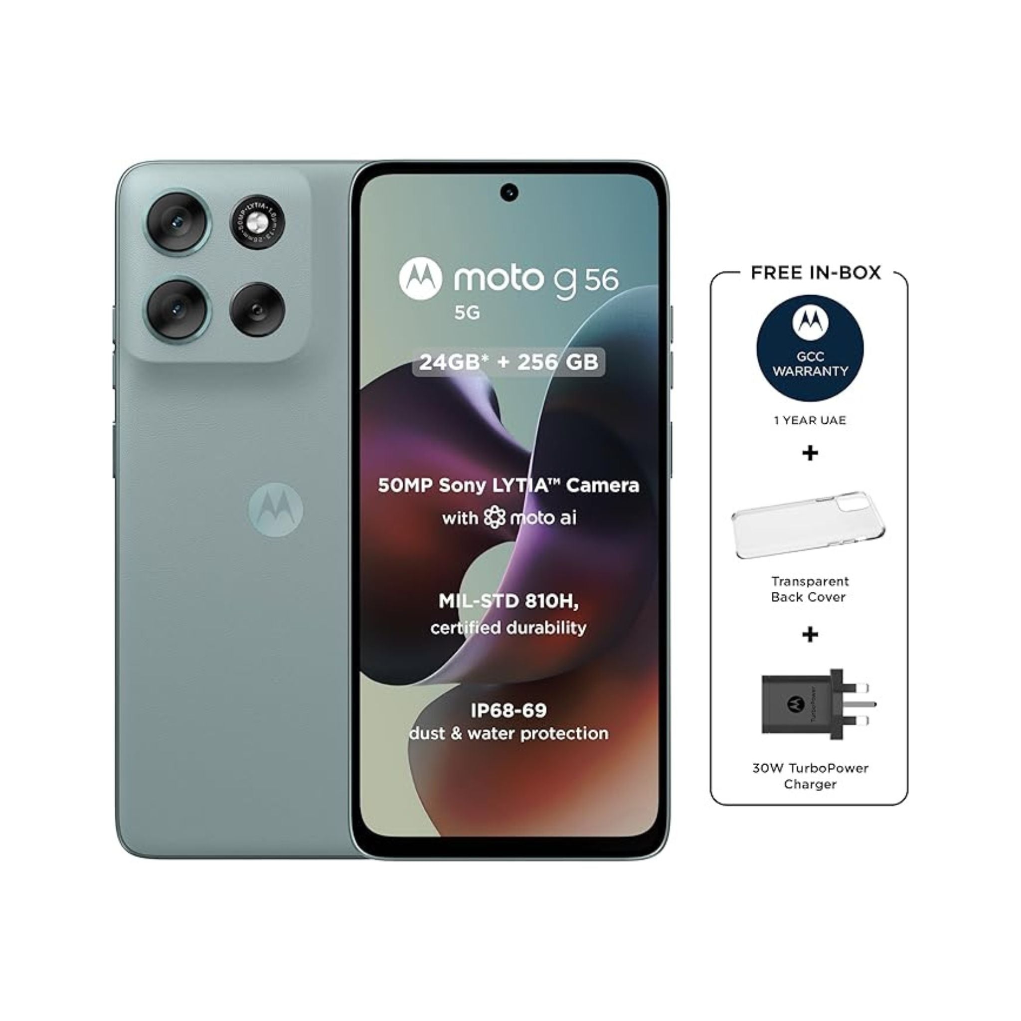 Motorola Moto G56 5G, 12GB RAM 256GB ROM- International Version- Pantone Gray Mist