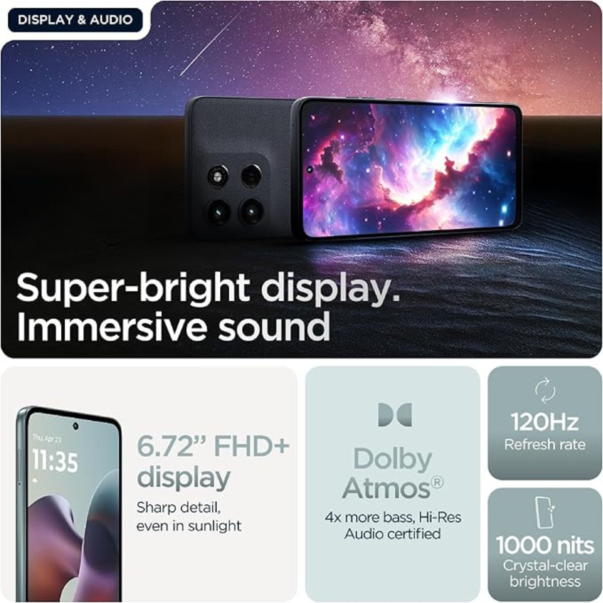 Motorola Moto G56 5G, 12GB RAM 256GB ROM- International Version- Pantone Gray Mist