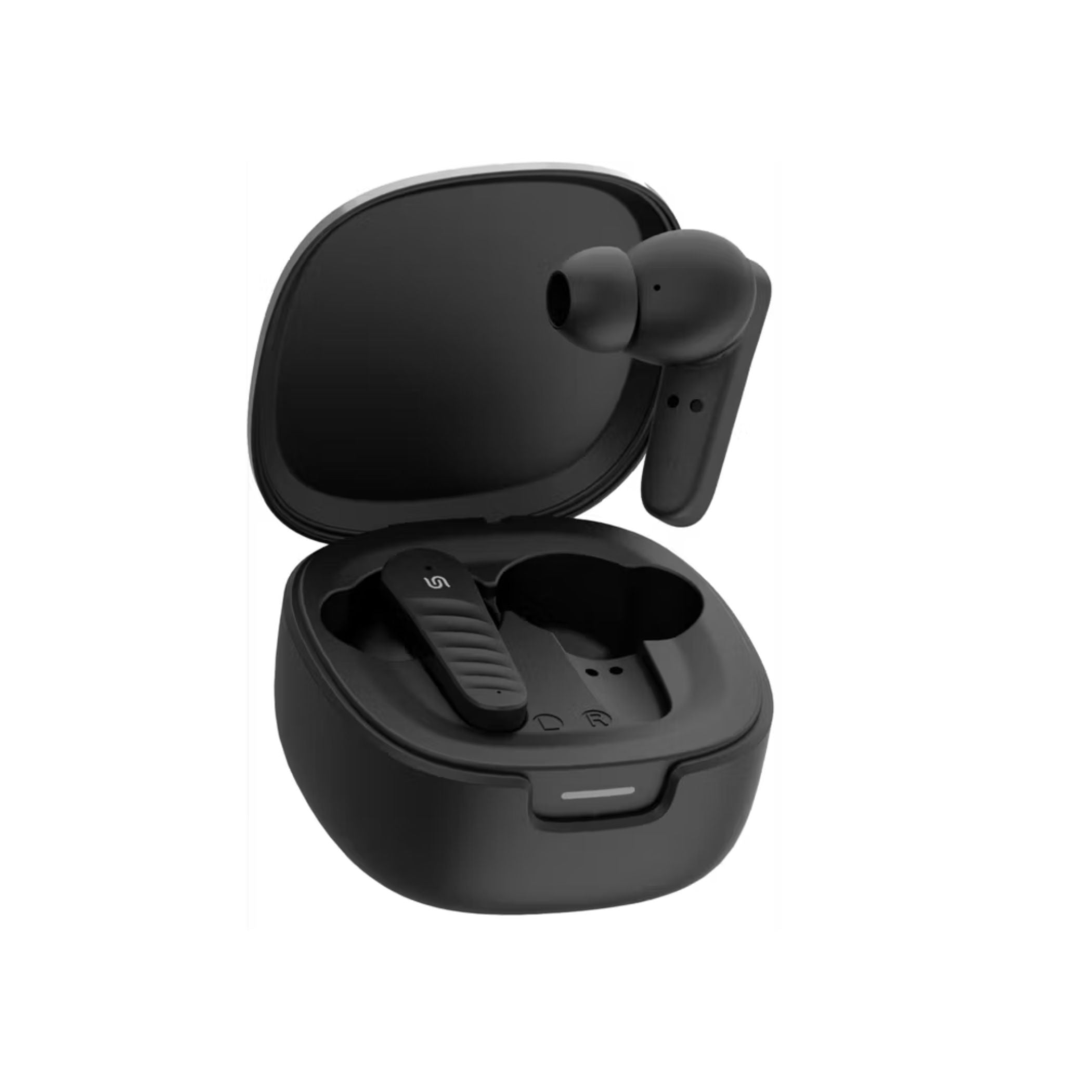Porodo Ultrafit TWS Earbuds offer an ergonomic in-ear design, active noise cancellation, Bluetooth 5.4, and a 10m range. Get up to 100 hours playtime with a 250mAh case and 40mAh earbuds. Touch control-Black