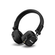 Black Marshall headphones on a white background