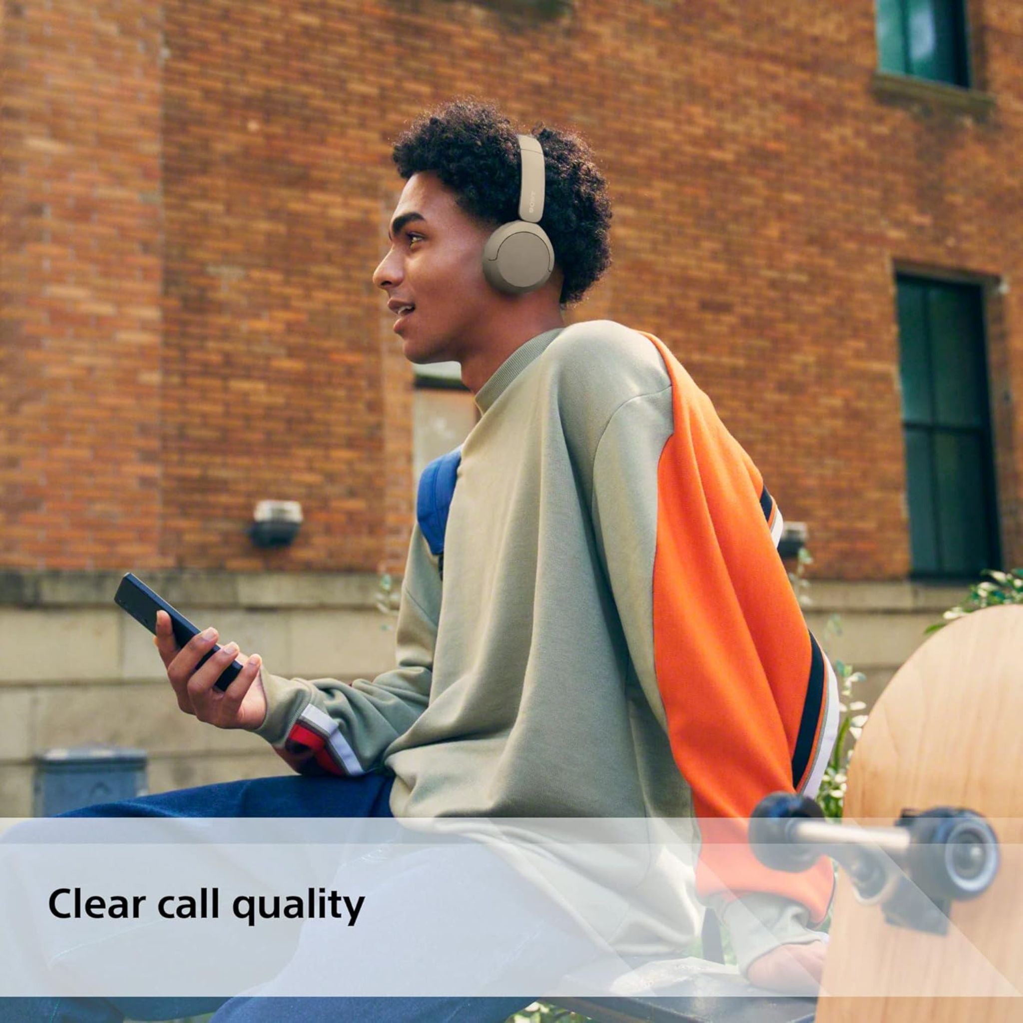 Sony WH-CH520 Wireless Headphones, 50 hours battery life, Clearer hands-free calling, Multipoint Connection, On-ear style -Beige