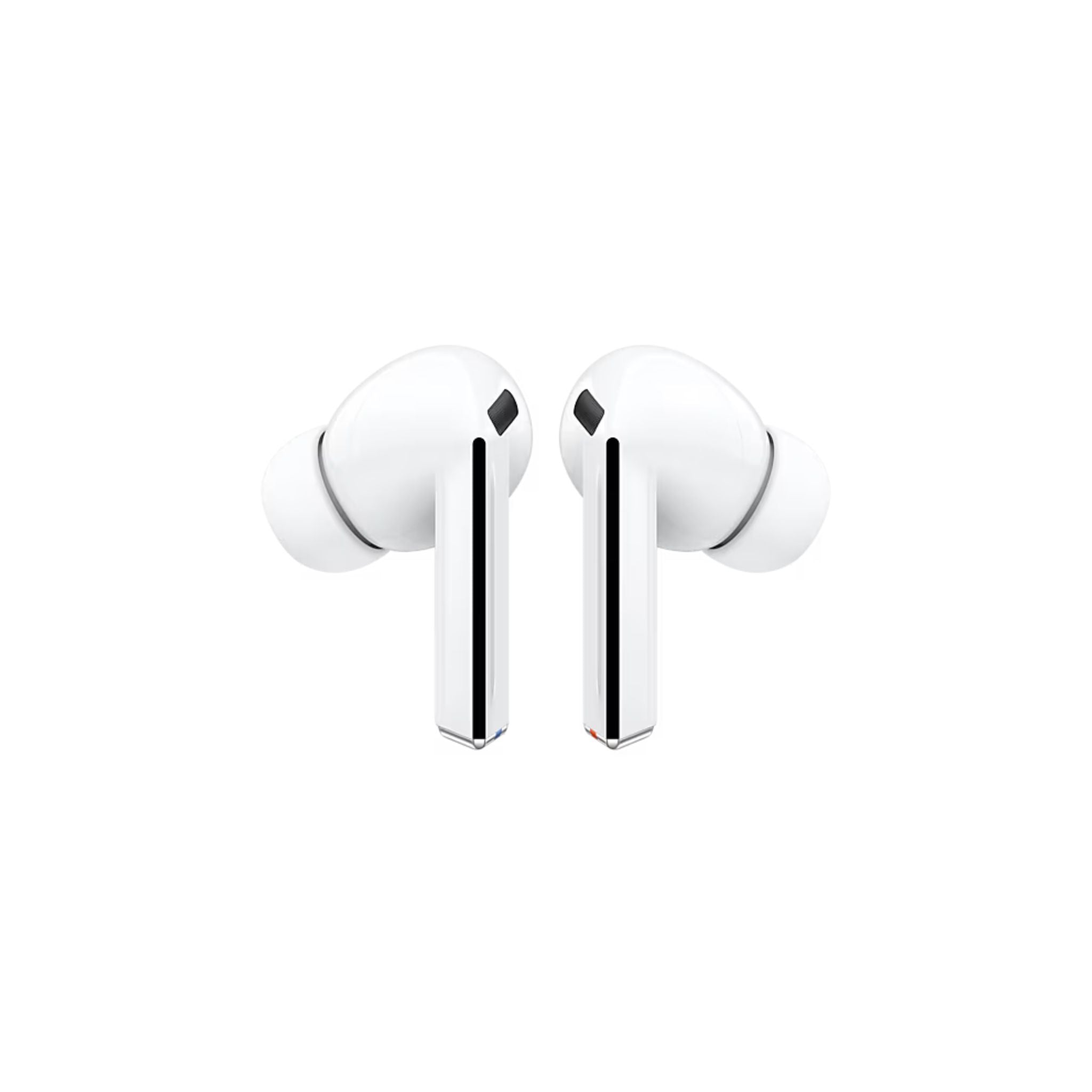 A pair of Samsung Galaxy Buds3 Pro in-ear wireless Bluetooth headphones in white color.