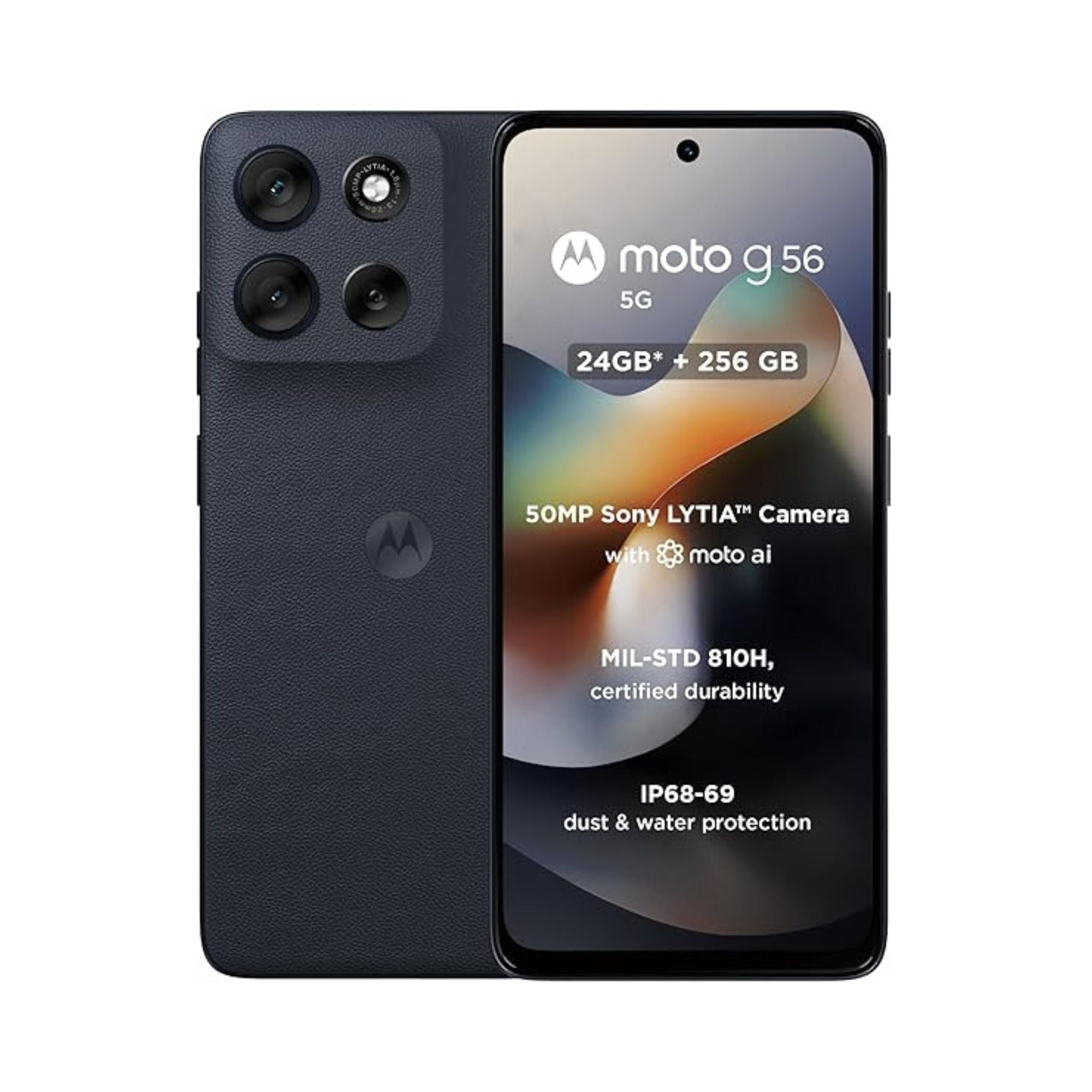 Motorola Moto G56 5G, 12GB RAM 256GB ROM - International Version -Pantone Black Oyster