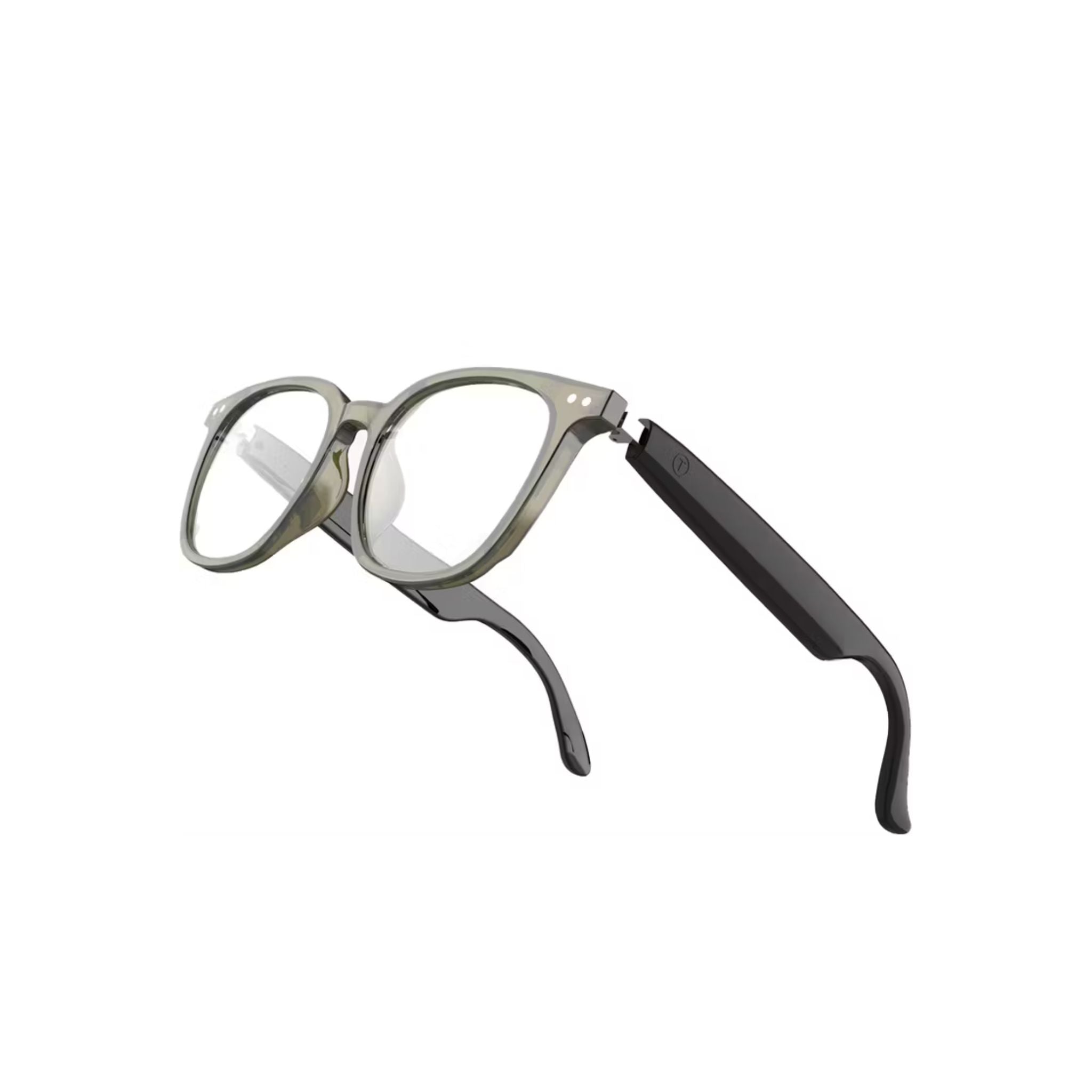 Green Lion Stockholm Smart Glasses – Touch Control, UV400, Mic, Remote Camera, Voice Assistant, Photochromic Polarized Lenses, Anti-Blue Light, 5H Playtime, 1.5H Magnetic Charge, 10m Range – Black