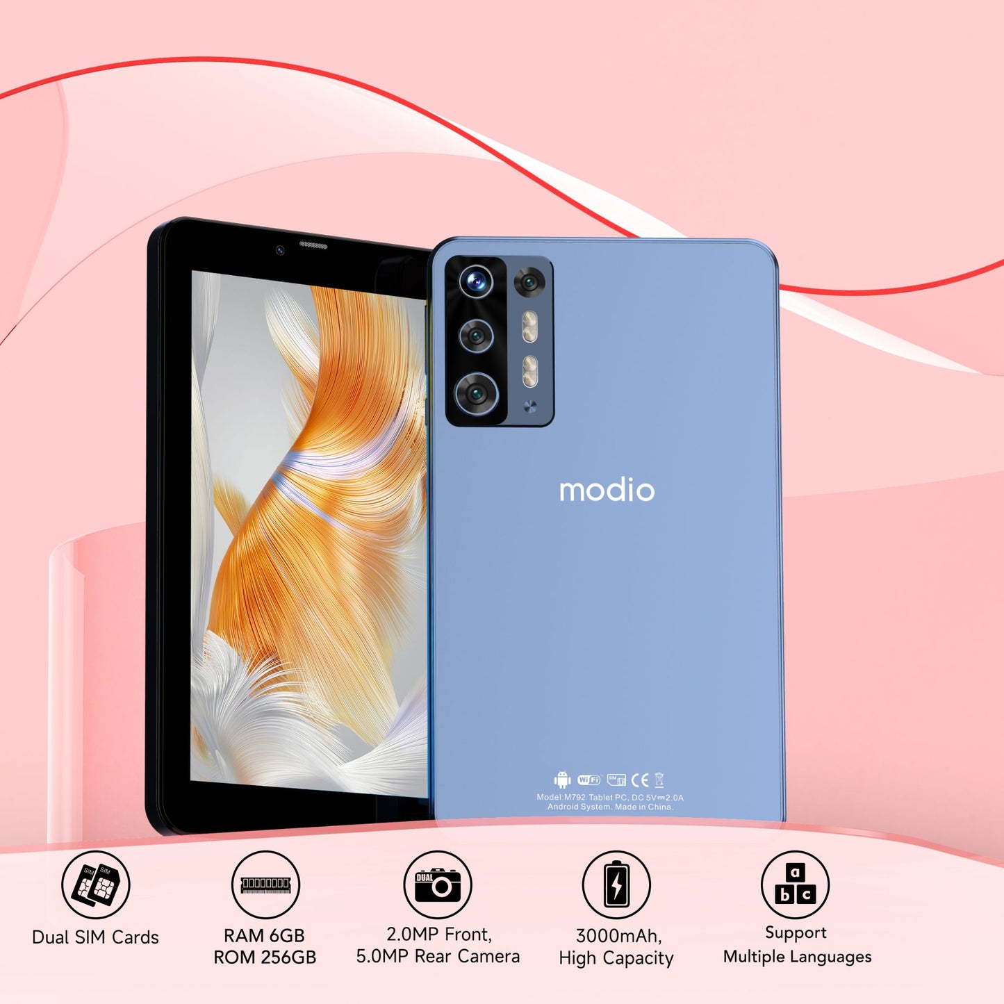 Modio M792 5G (6GB+256GB) 7Inch Tablet PC_Blue