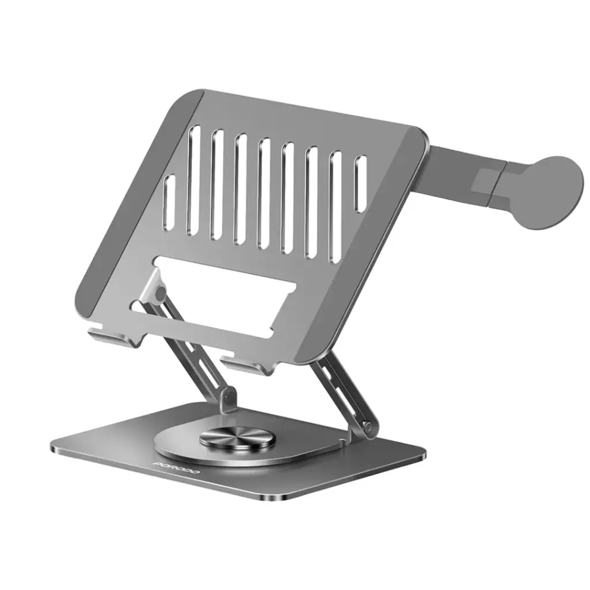 Porodo Foldable 360° Dual-Use Laptop Stand with MagSafe Phone Holder - Gray