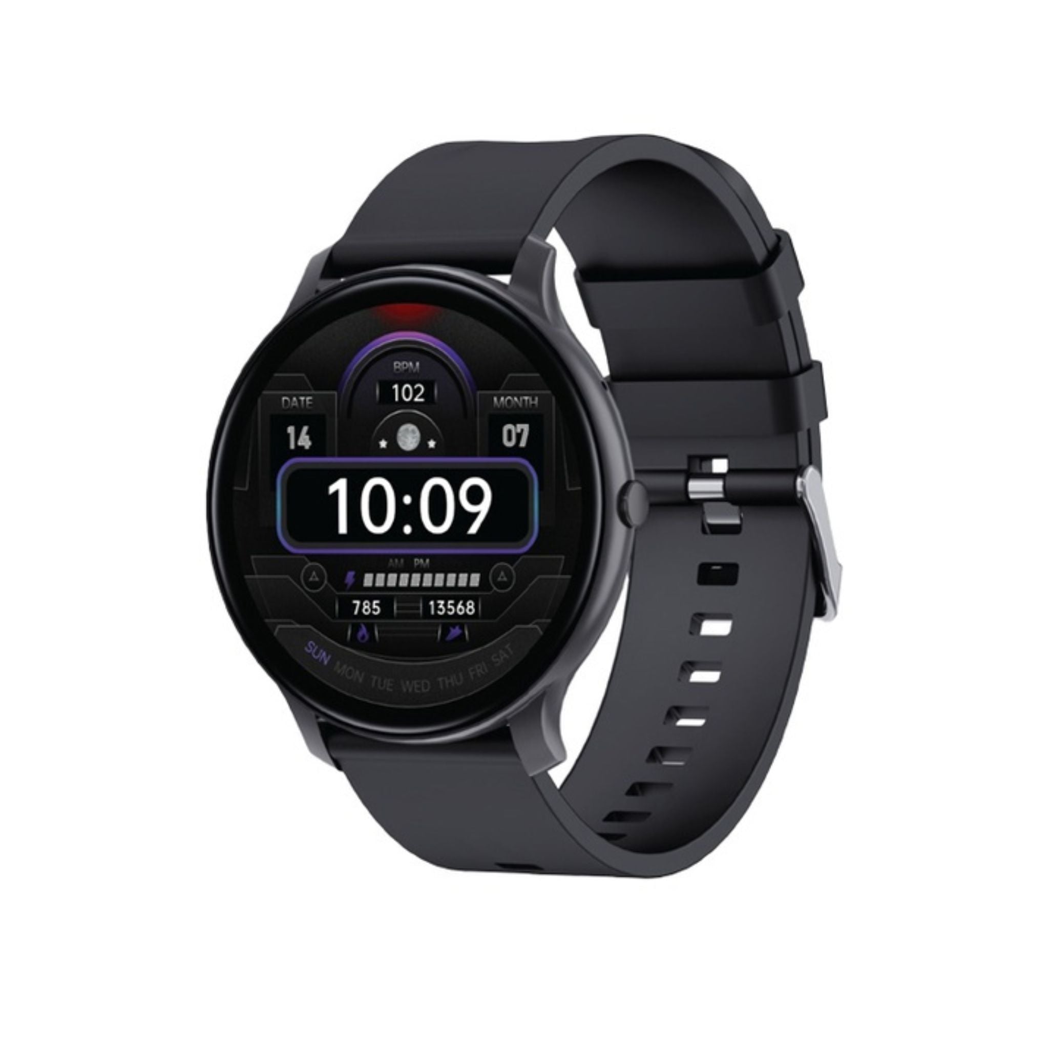 Green Lion GT-FIT Smart Watch with 1.45” Always-On Display, Bluetooth Calling, Heart Rate & Sleep Monitoring, Multiple Sports Modes, IP68 Waterproof, 5-7 Days Battery, Magnetic Charging – 22mm Strap