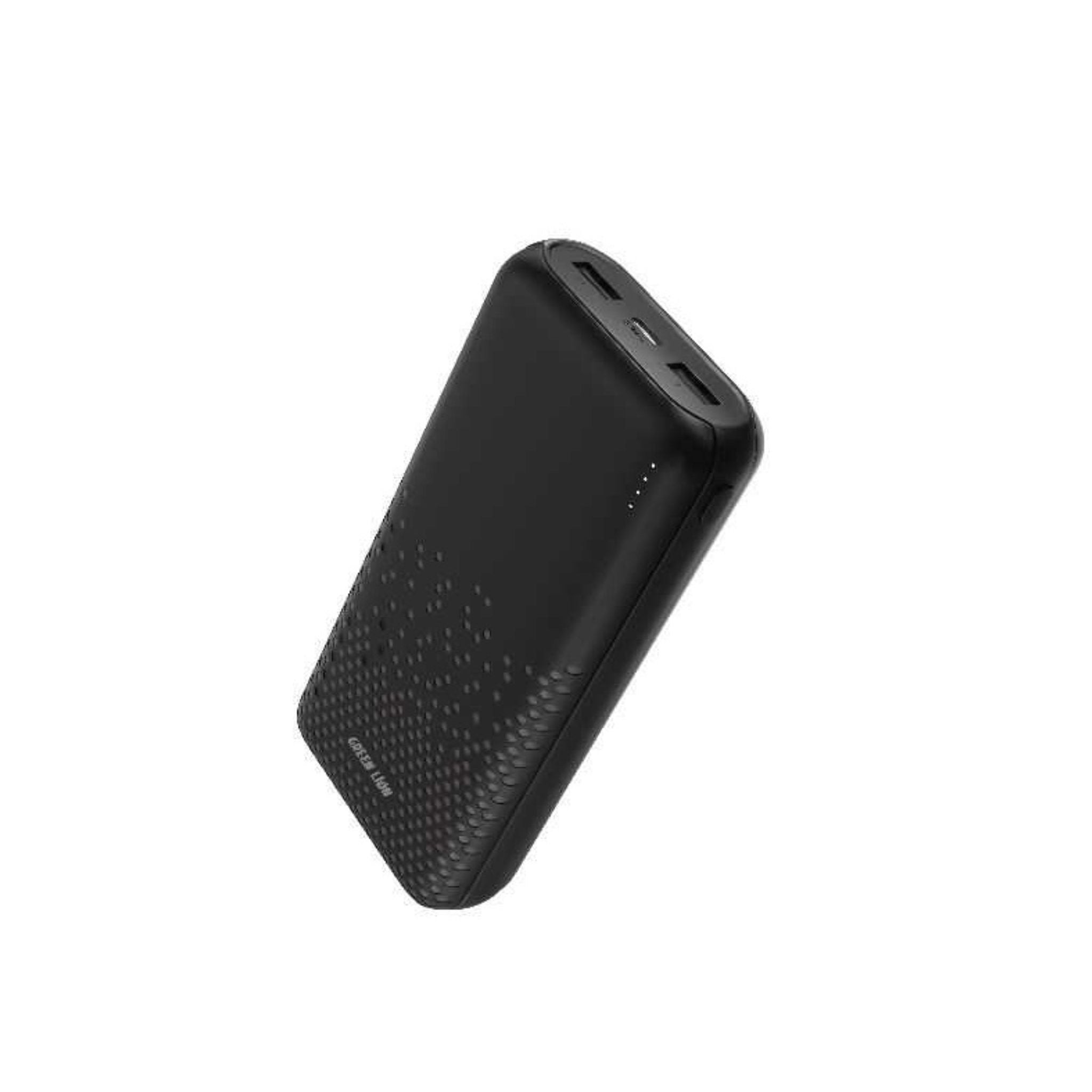 Green Lion Rome 20000mAh Power Bank with 2× USB-A Ports, Type-C & Micro Input, Long Life Battery, ABS & PC Material, Lightweight & Ultra Slim Design - Black