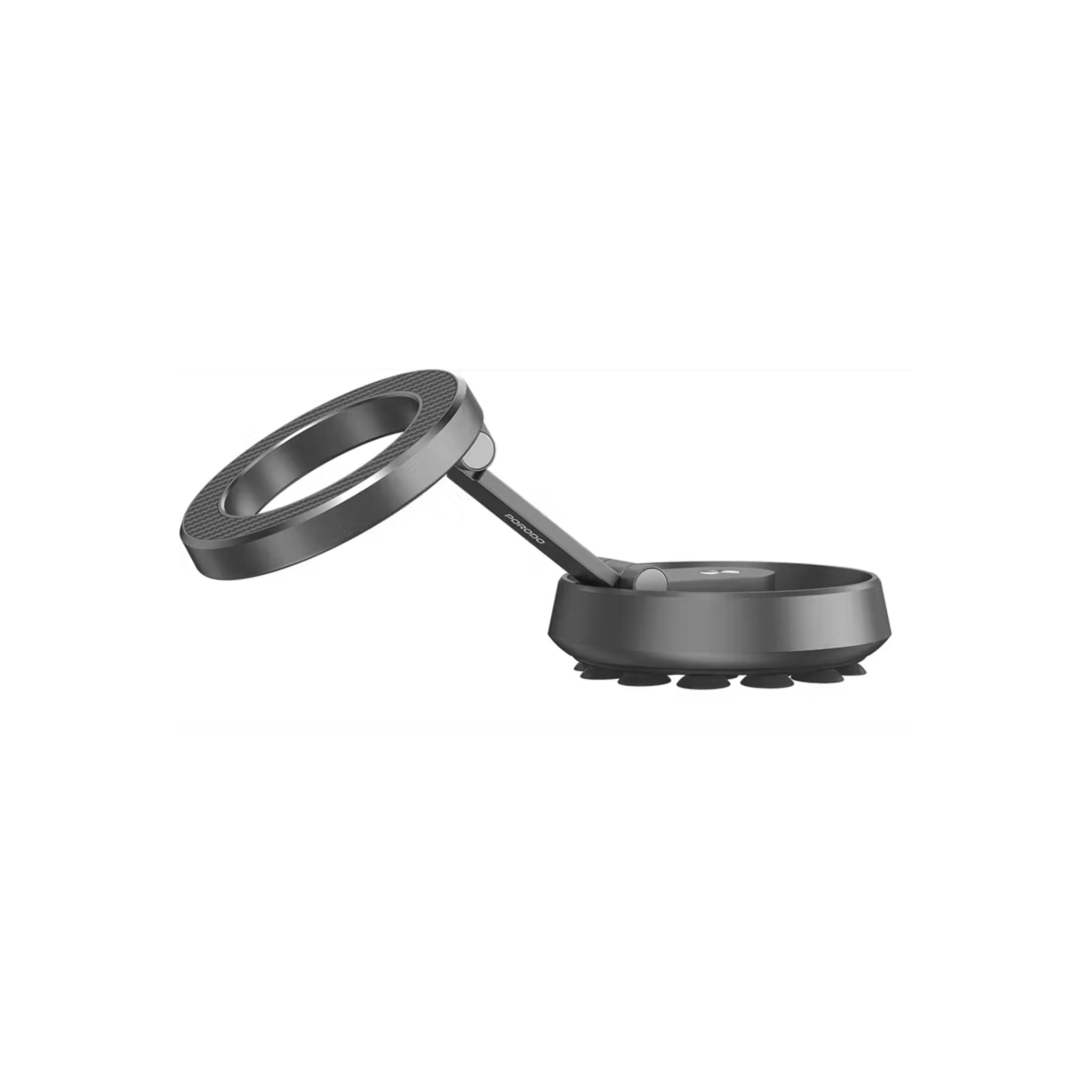 Porodo MagSafe Multi-Purpose Silicone Suction Phone Holder, Lightweight, Folding Design, 17 × N54 Magnets, 2000g Holding Force - Gray