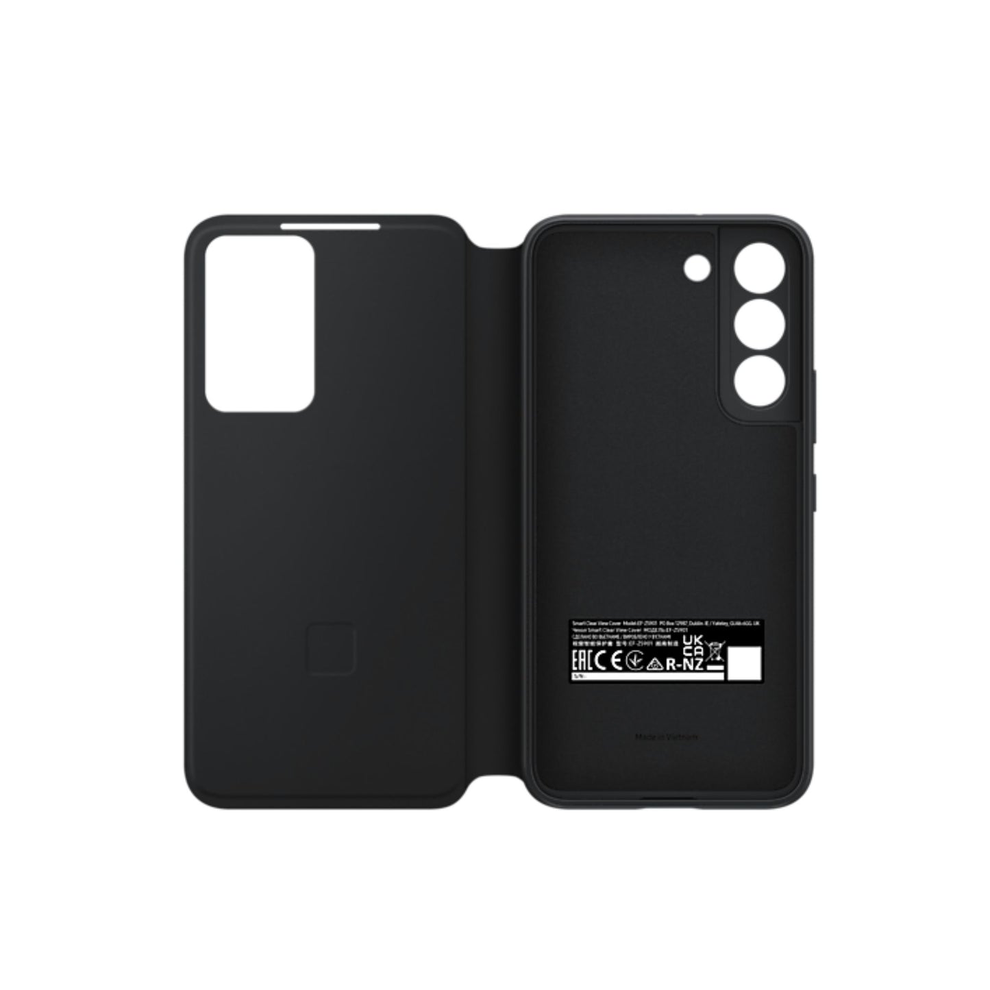 Samsung Galaxy S22 Smart Clear View Cover (Anti Microbial Coating)_Black