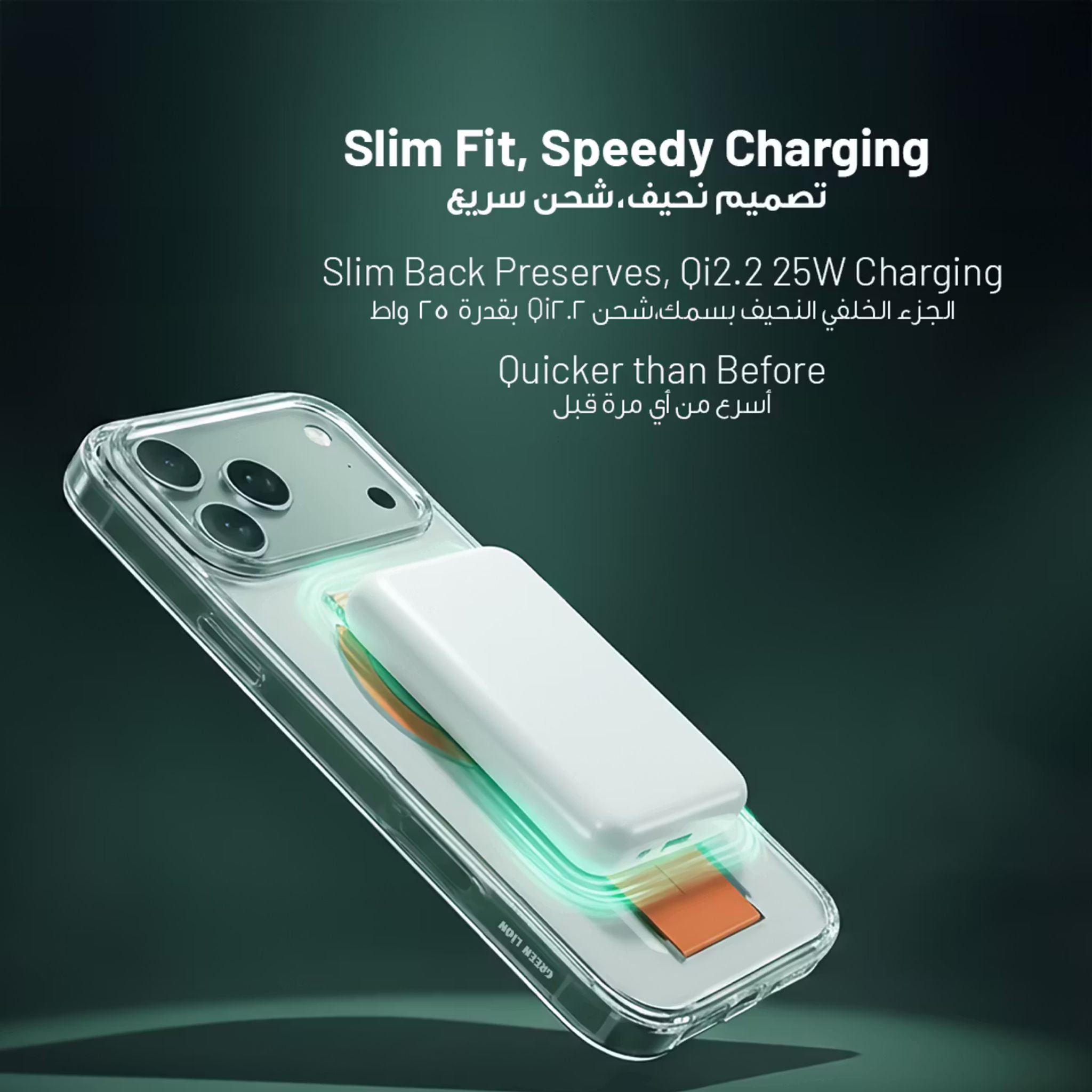 Green Lion MagSafe Grip Case for iPhone 17 Pro Max, Anti-Scratch, Camera Protection, Screen Protection, Anti-Yellowing Clarity, Comfortable Grip, Military-Grade Guard - Orange Titanium