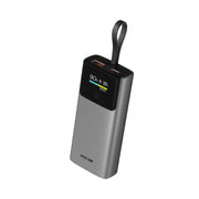 Gray power bank with a black top on a white background