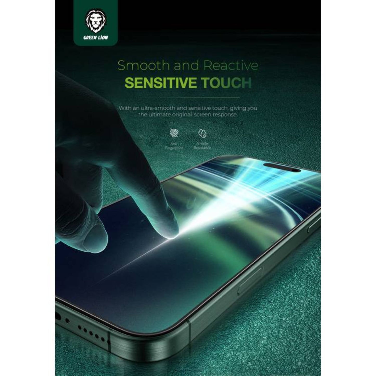 Green Lion 3D Silicone Plus Advanced Privacy Edge Glass for iPhone 16 Pro Max, Crystal Clear, Bubble Free, Anti Scratch, Highly Responsive, Anti Fingerprint, Grease Resistance - Black