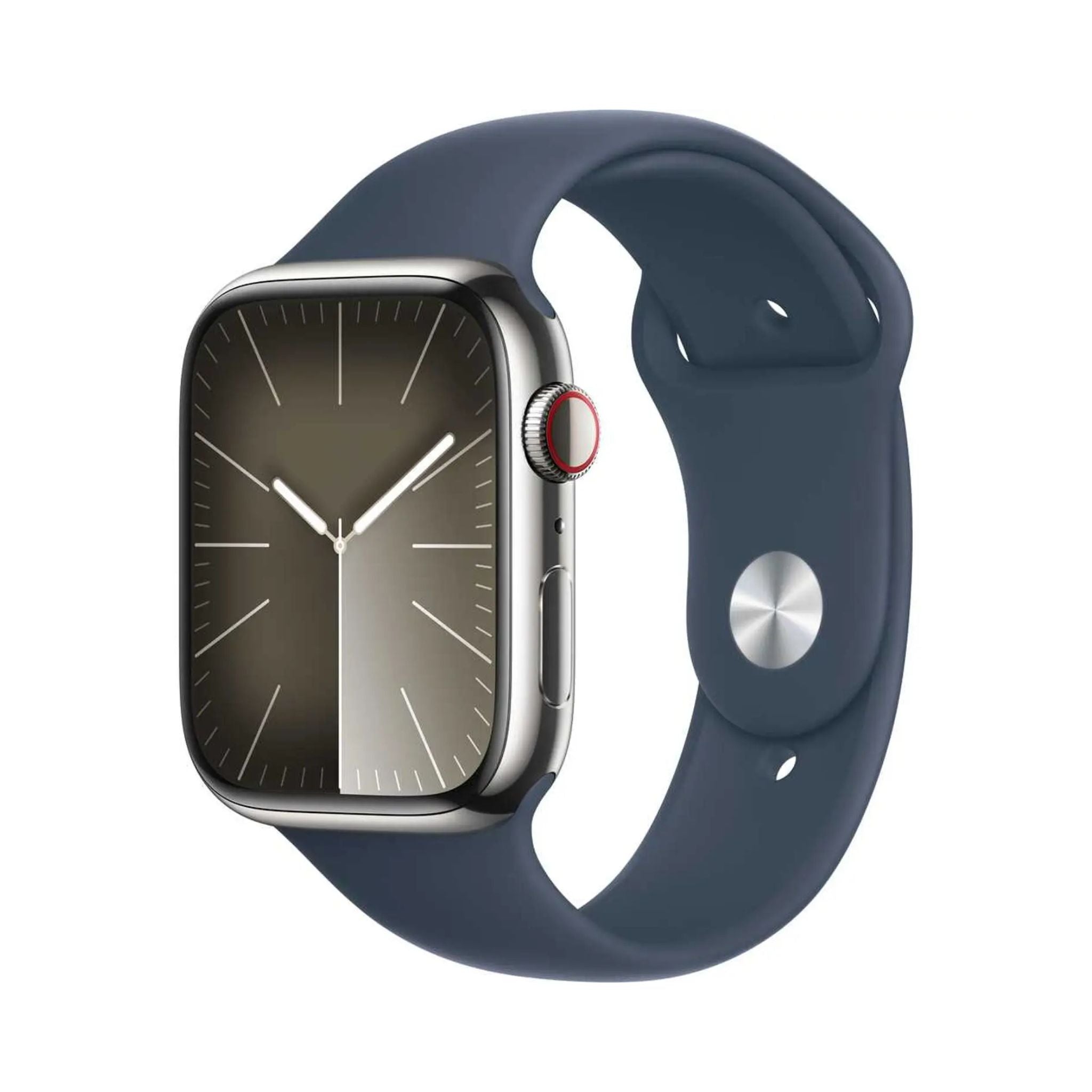Smartwatch with a blue band on a white background